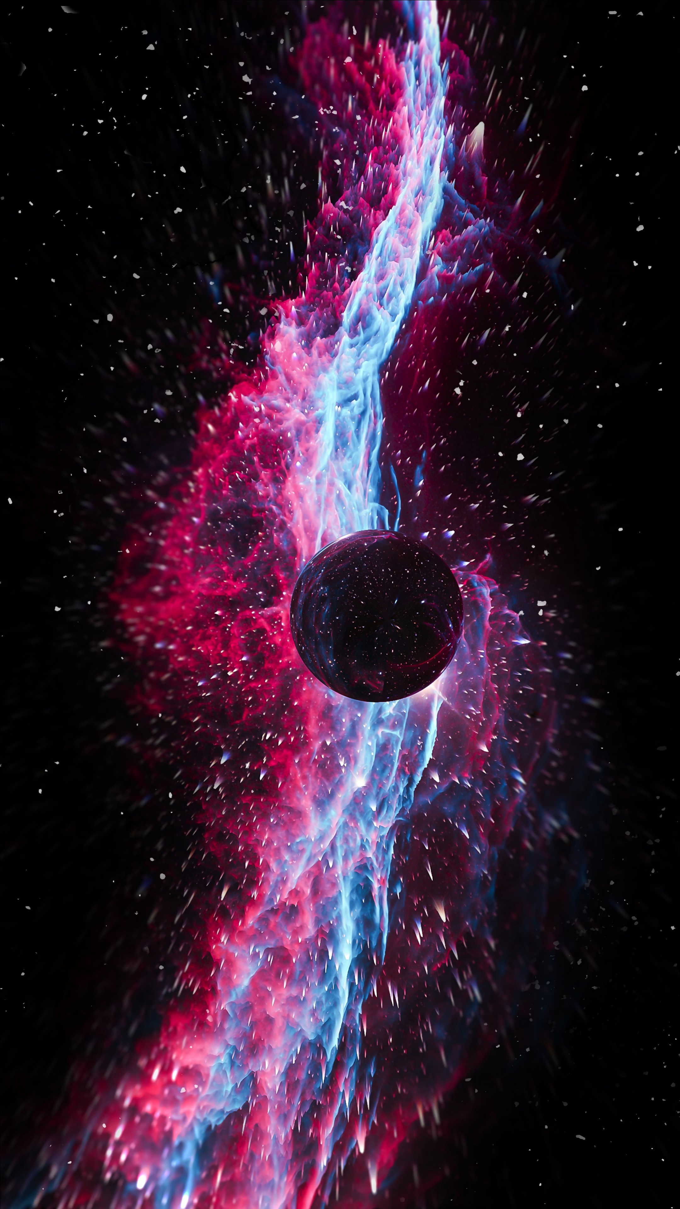 Free download Mobile wallpaper Cosmic Explosion 3D Ball Bright Flight [2160x3840] for your Desktop, Mobile & Tablet. Explore 3D Space Phone WallpaperD Space Desktop Wallpaper, 3D Outer Space