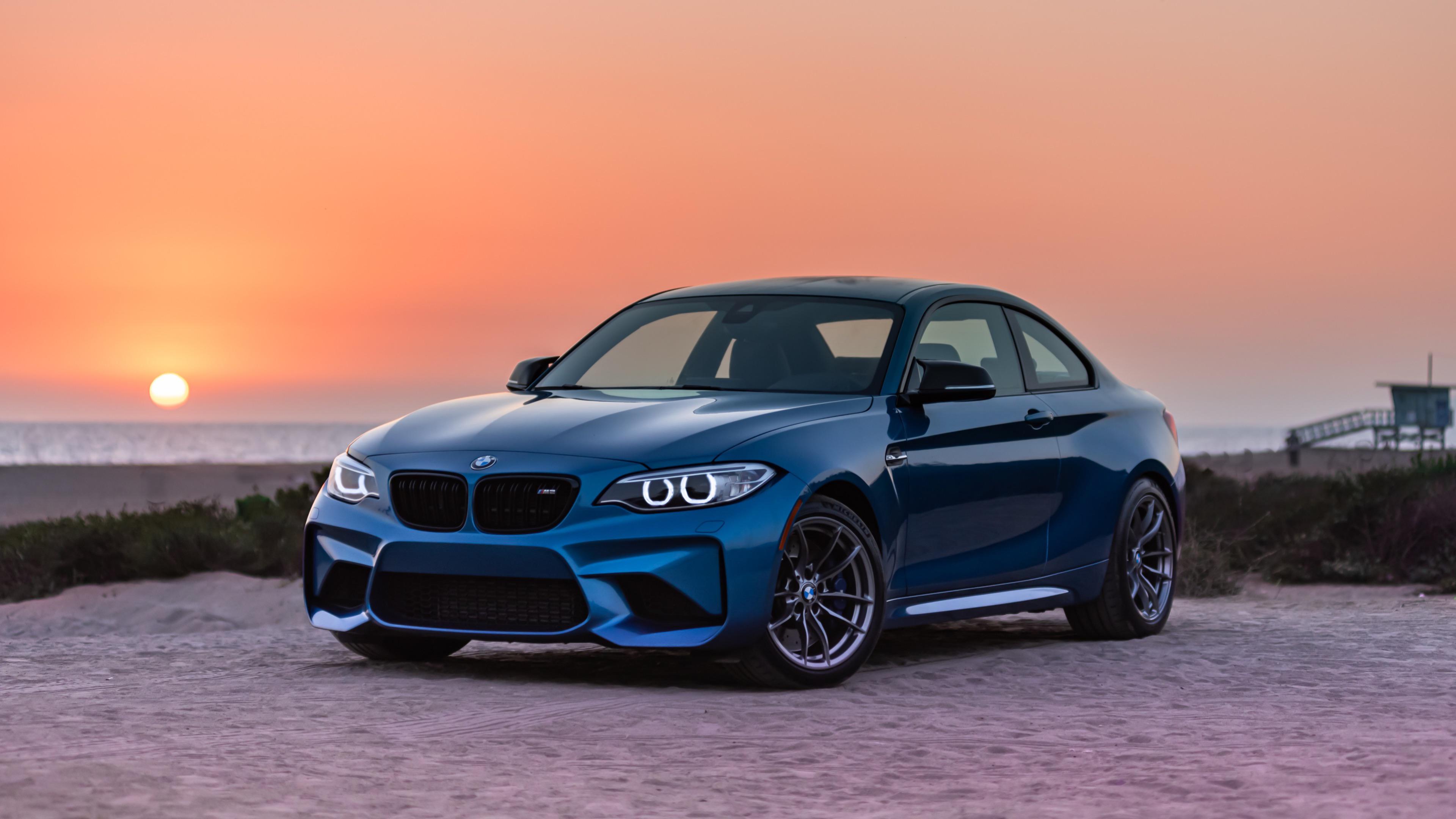 BMW M Beach Sunset 4K wallpaper
