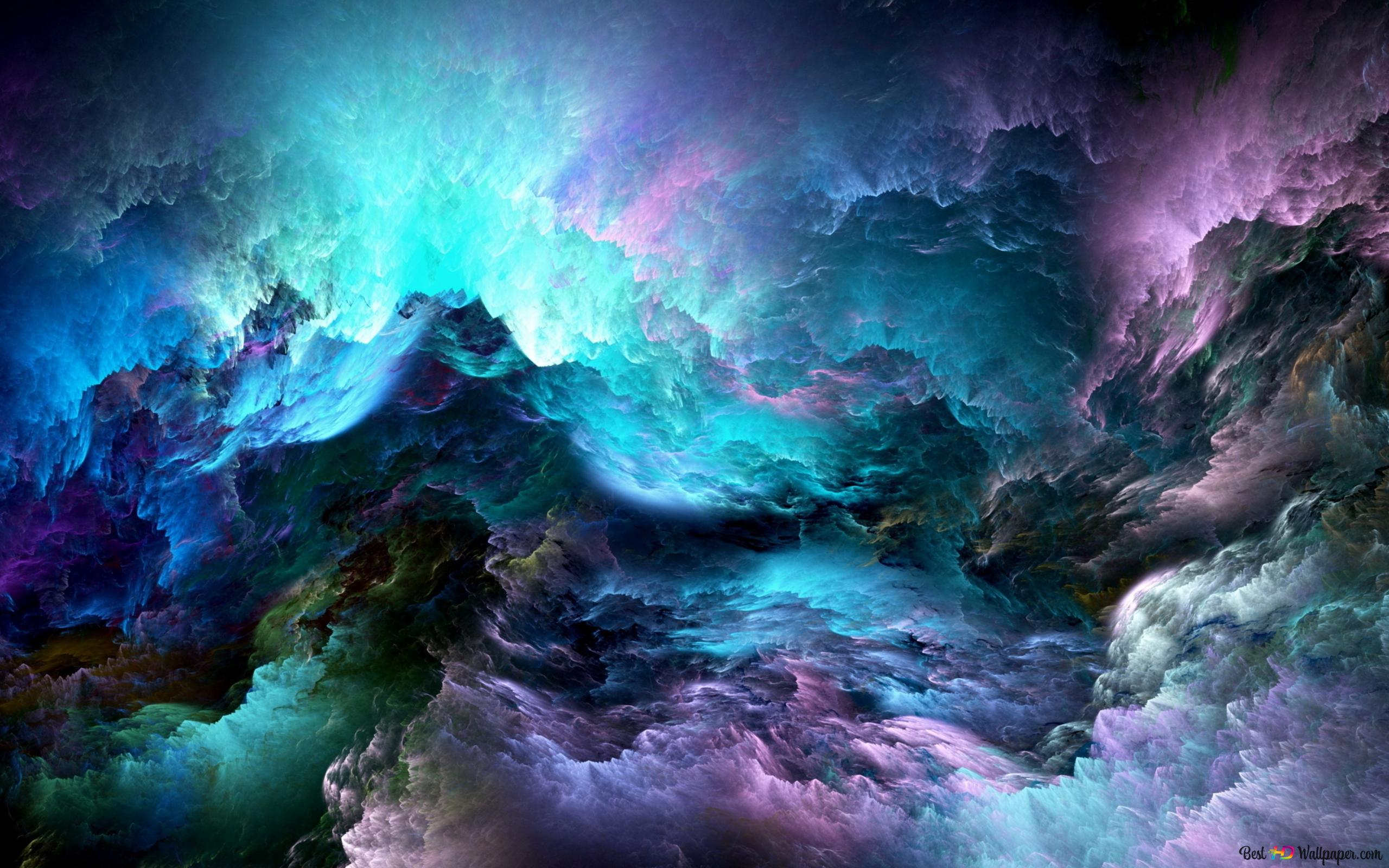 Purple and Blue Abstract Clouds 4K wallpaper download