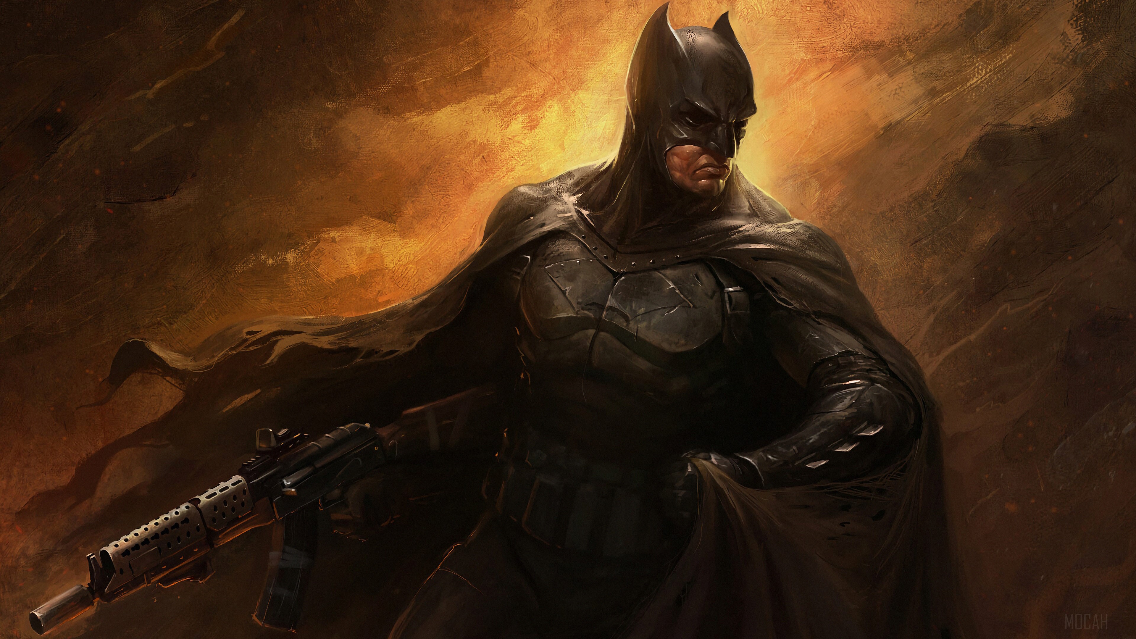 Batman With Gun 4k Gallery HD Wallpaper