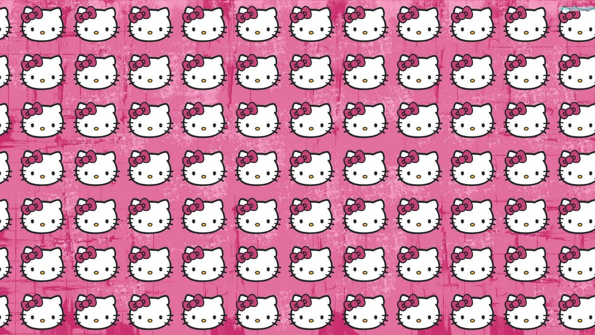 Download Sanrio Desktop Hello Kitty Face Pattern Wallpaper