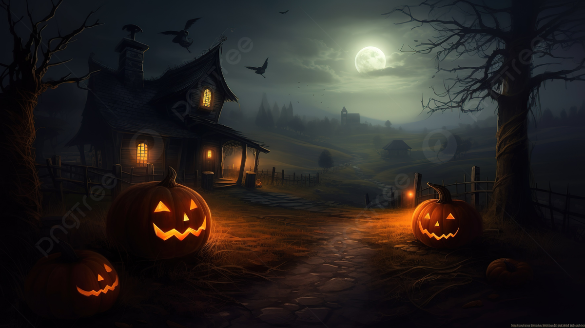 Wallpaper HD Halloween Pumpkins In A Creepy Setting Background, Halloween HD Picture Background Image And Wallpaper for Free Download