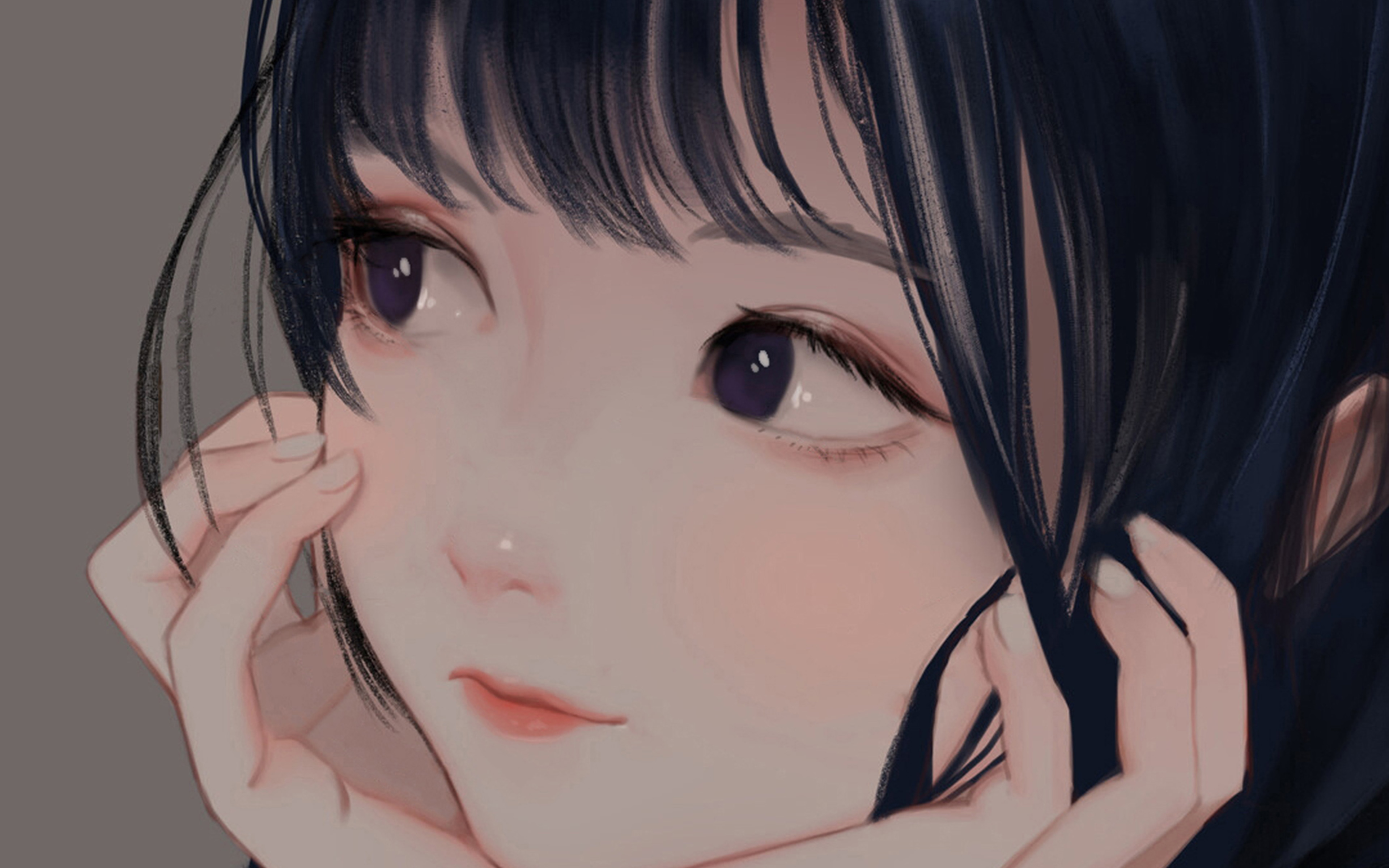 Art Girl Cute Face Anime Wallpaper