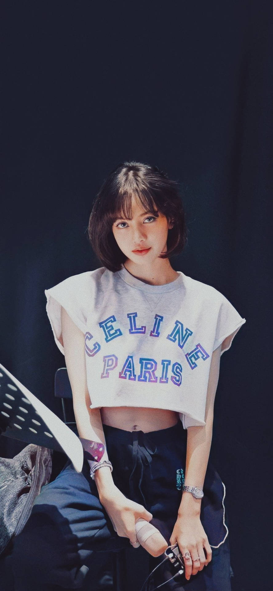 Download Blackpink Lisa Wearing Celine Paris Wallpaper