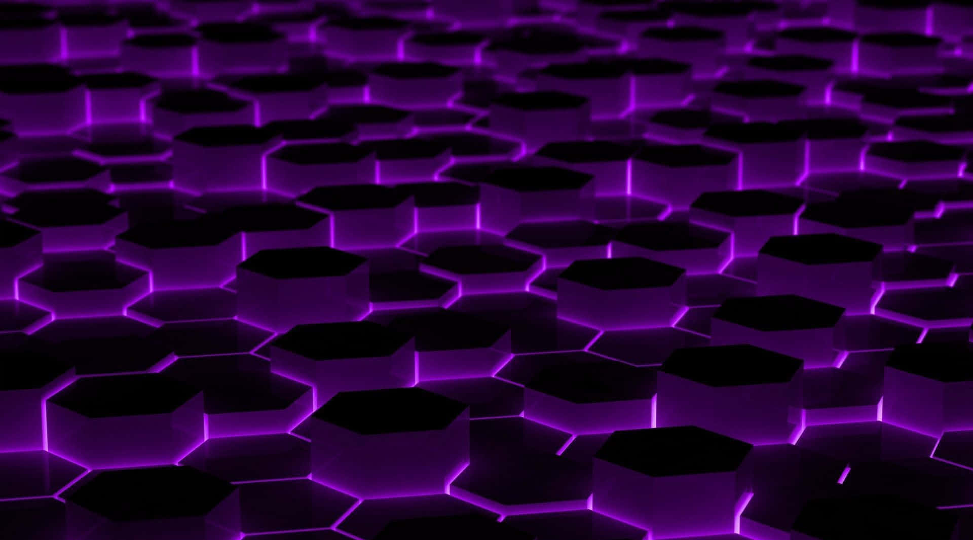 Download Purple Hexagons With Black Lights Wallpaper