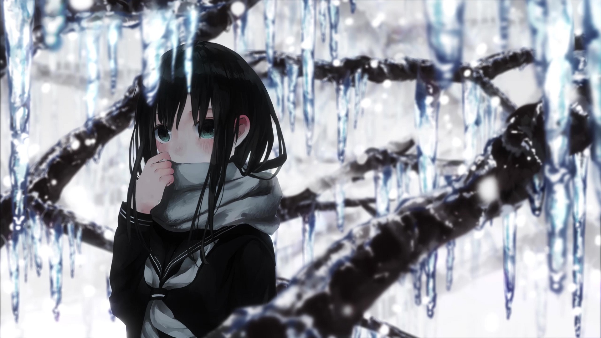 Anime Girl In Winter Live Wallpaper