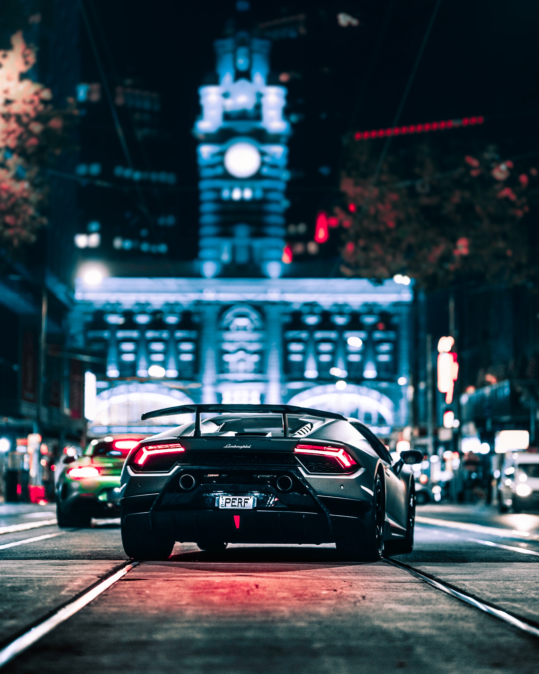 Black Lamborghini on Road during Night Time · Free