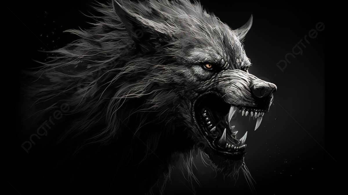 Wolf Wallpaper For Desktop With Big Teeth Background, Black And White Werewolf Picture Background Image And Wallpaper for Free Download