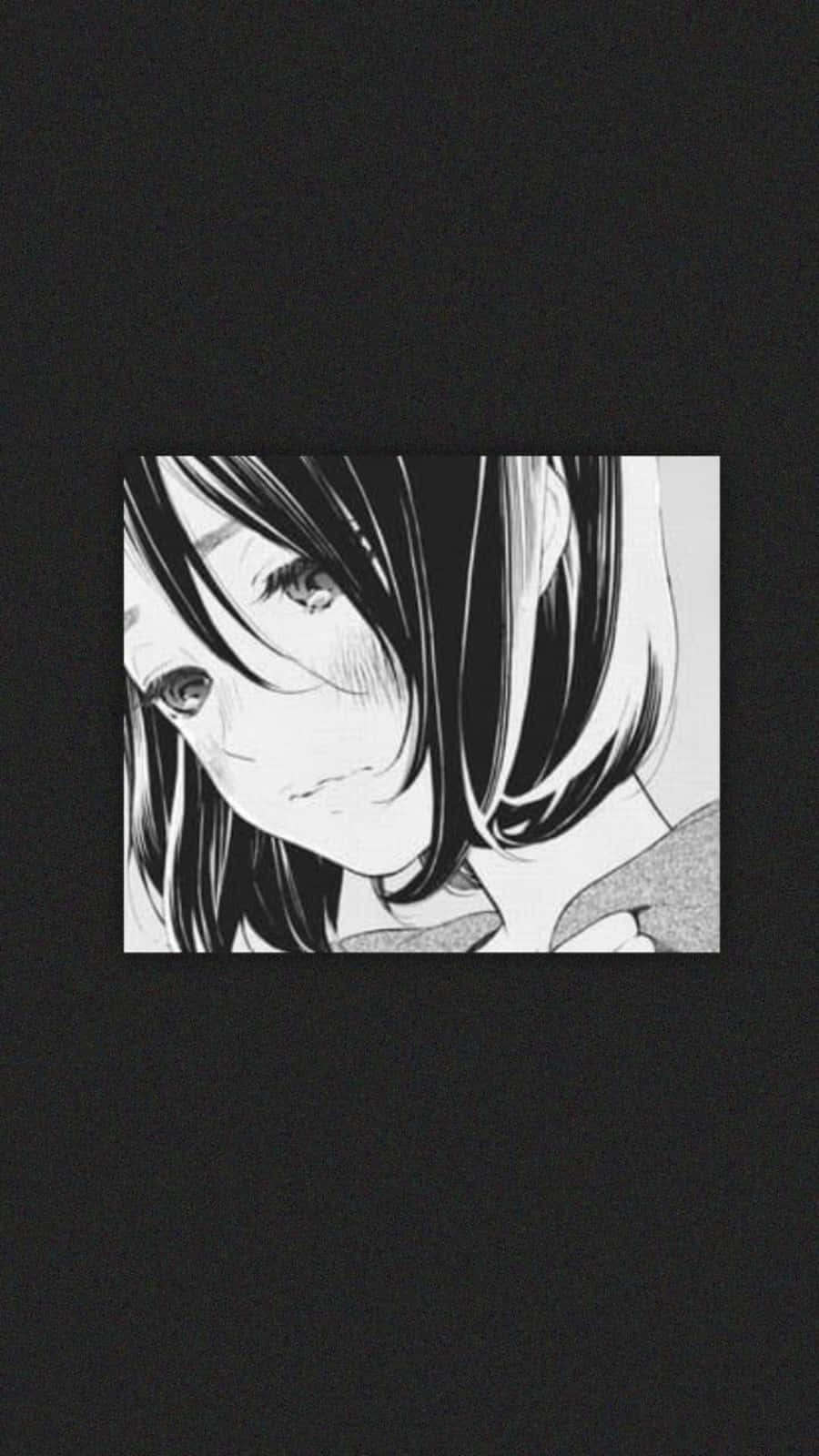 Download Grunge Anime Sad Girl Black And White Wallpaper