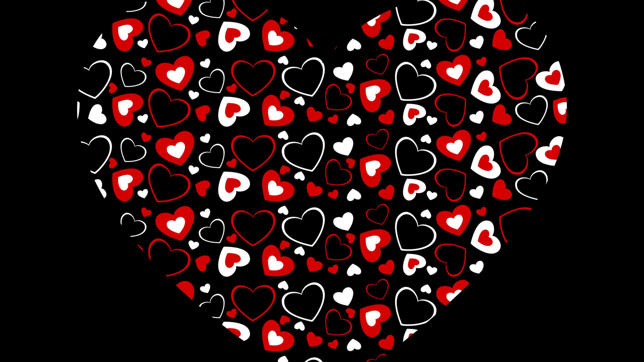 Wallpaper / heart, hearts, art, dark, love, 4k free download