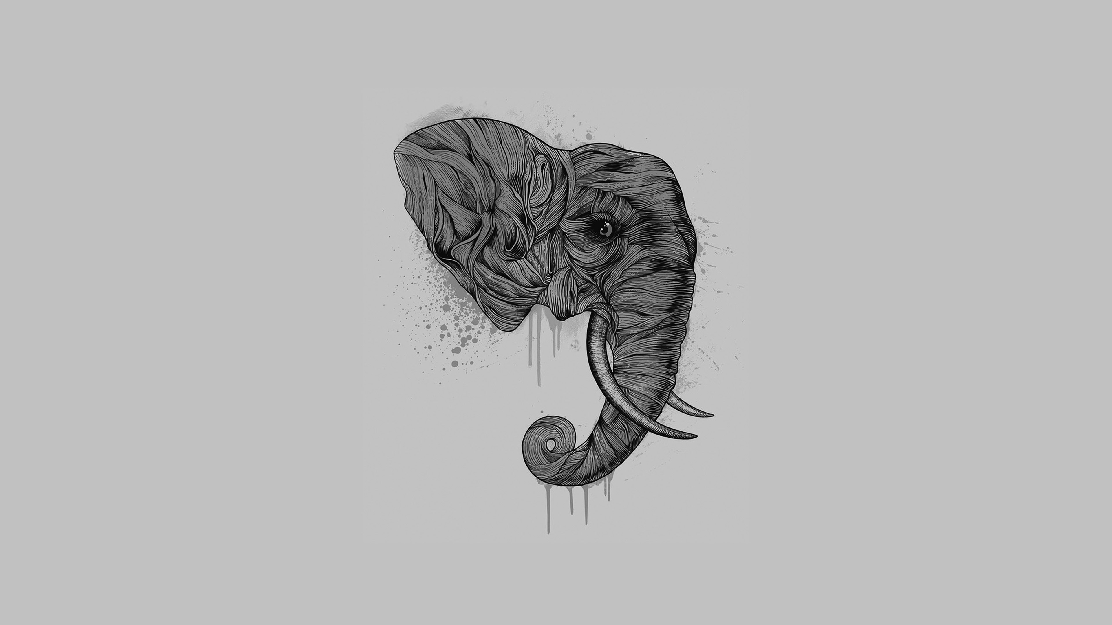 Elephant Art Dark Illust Drawing