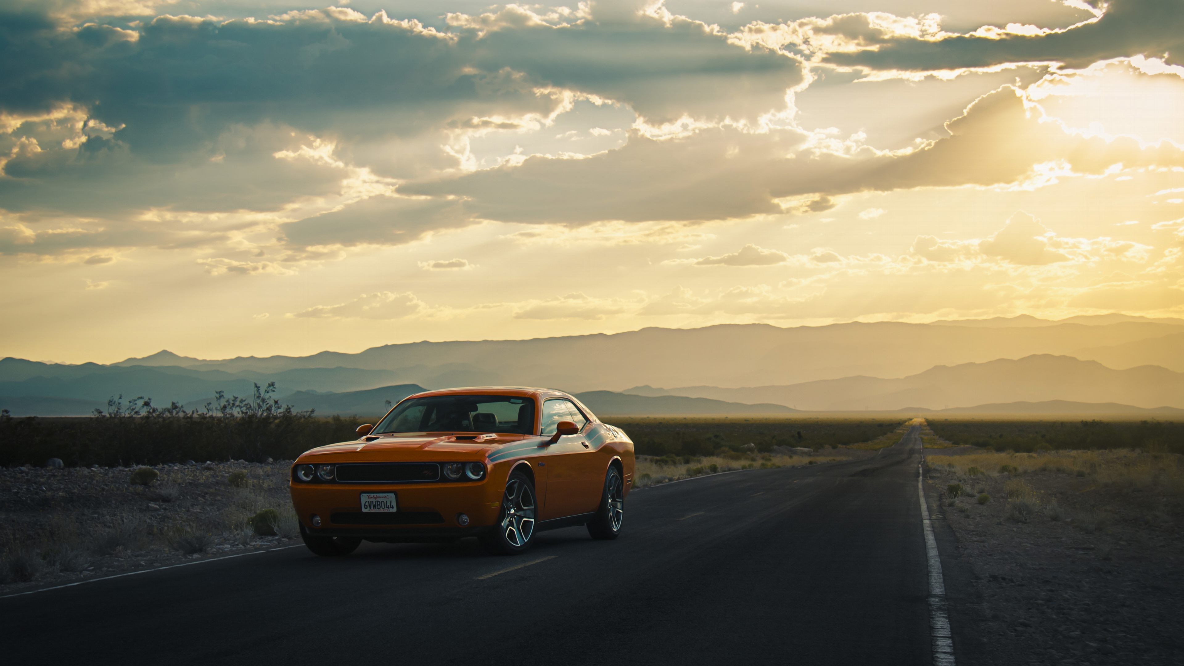 Download Orange Car Road Dodge Vehicle