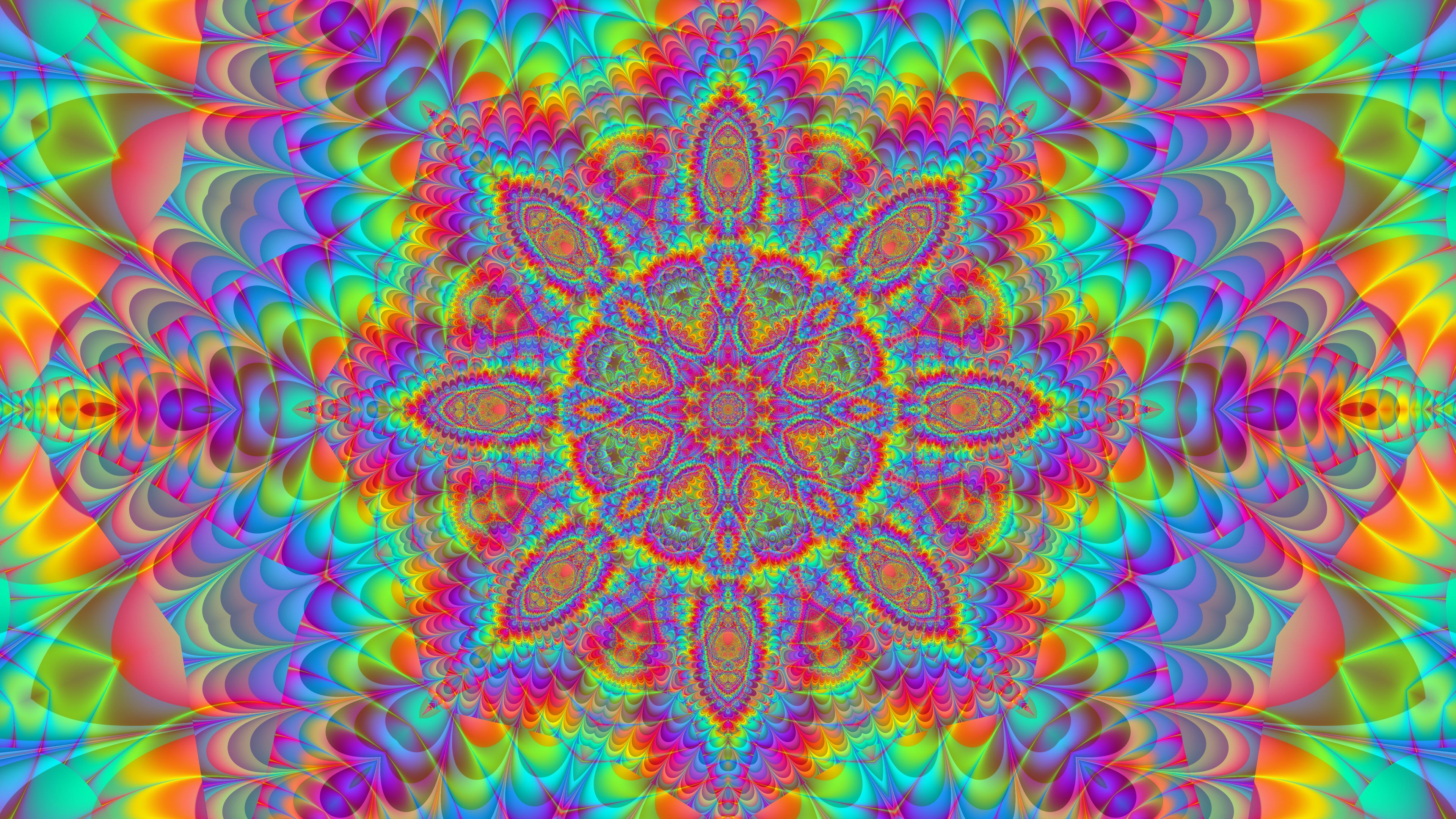 Wallpaper / mandala, pattern, abstraction, colorful, 4k free download