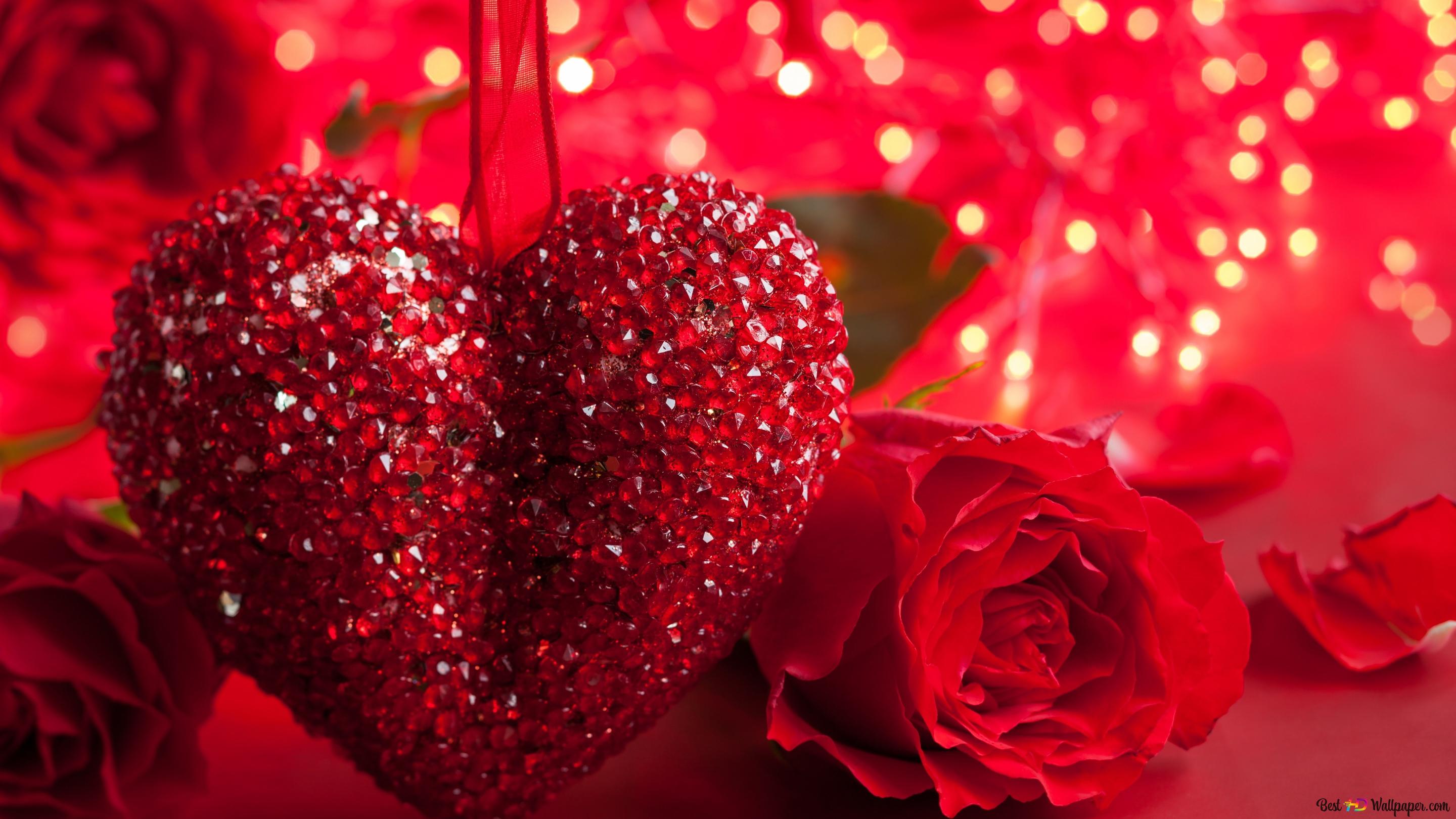Valentine's day heart decoration 4K wallpaper download