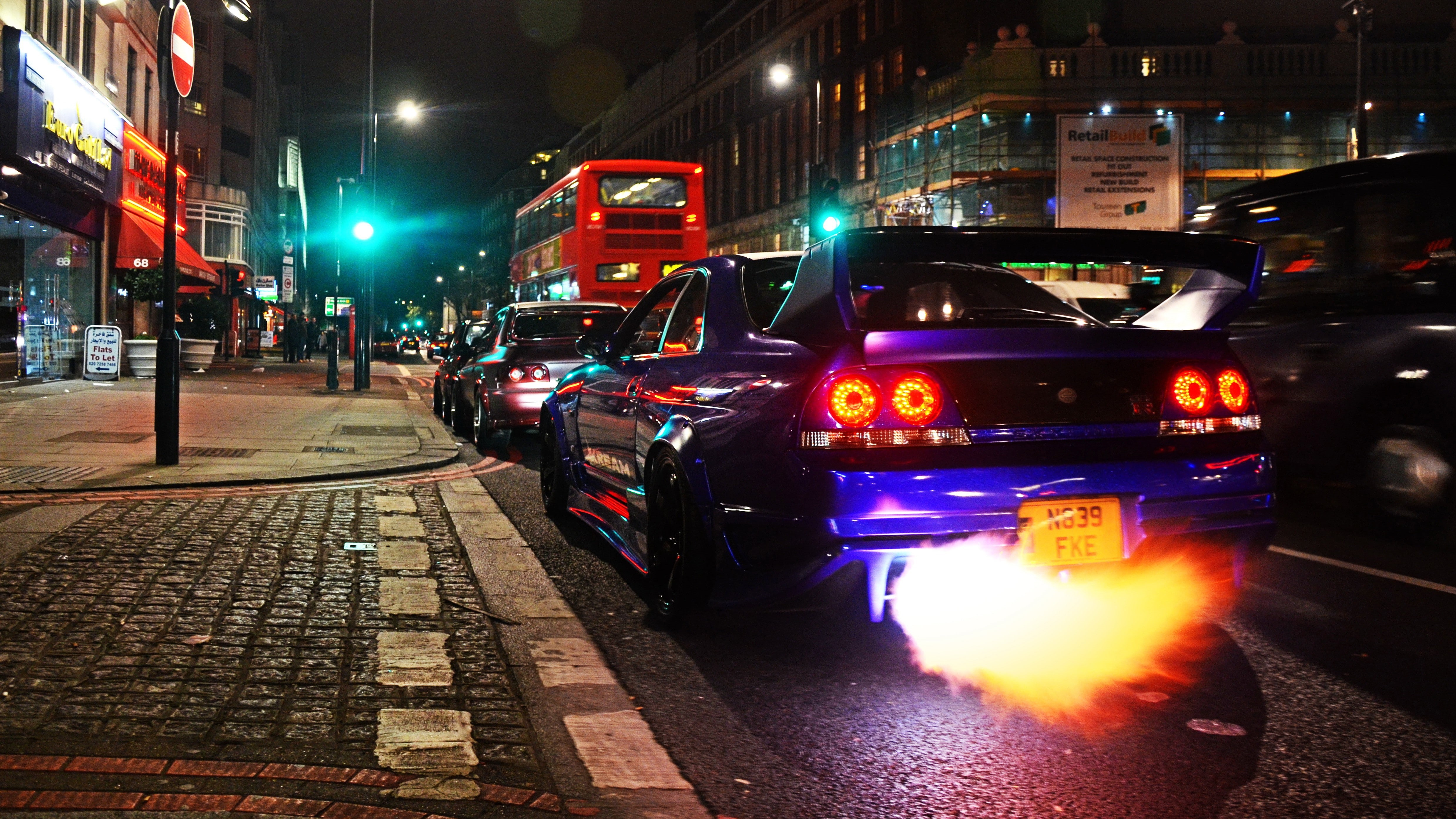 Wallpaper / R, R33, Nissan, Skyline, 4K, Fire, London, GT R Free Download