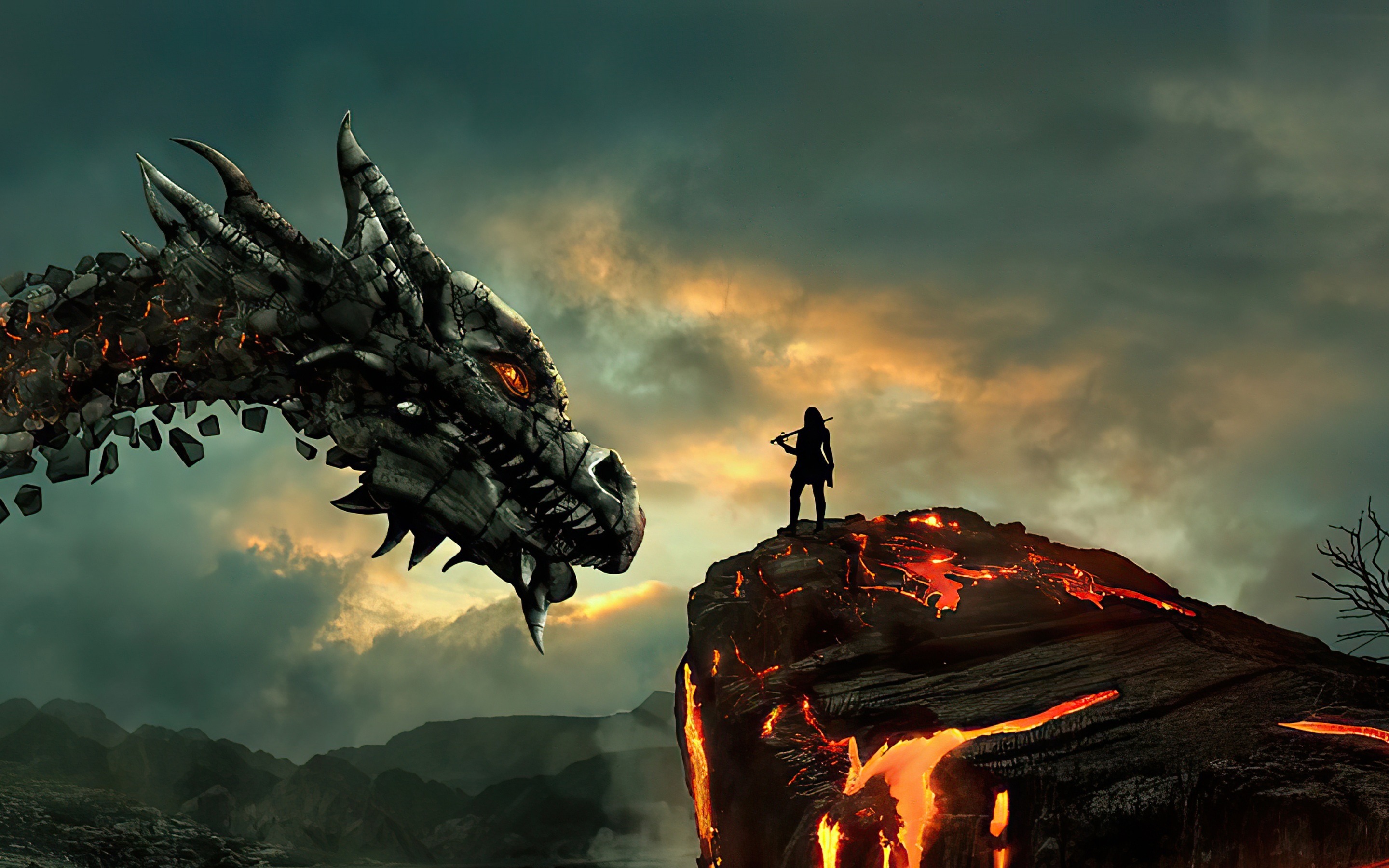 Wallpaper 4k Dragon Lava Site 4k Wallpaper