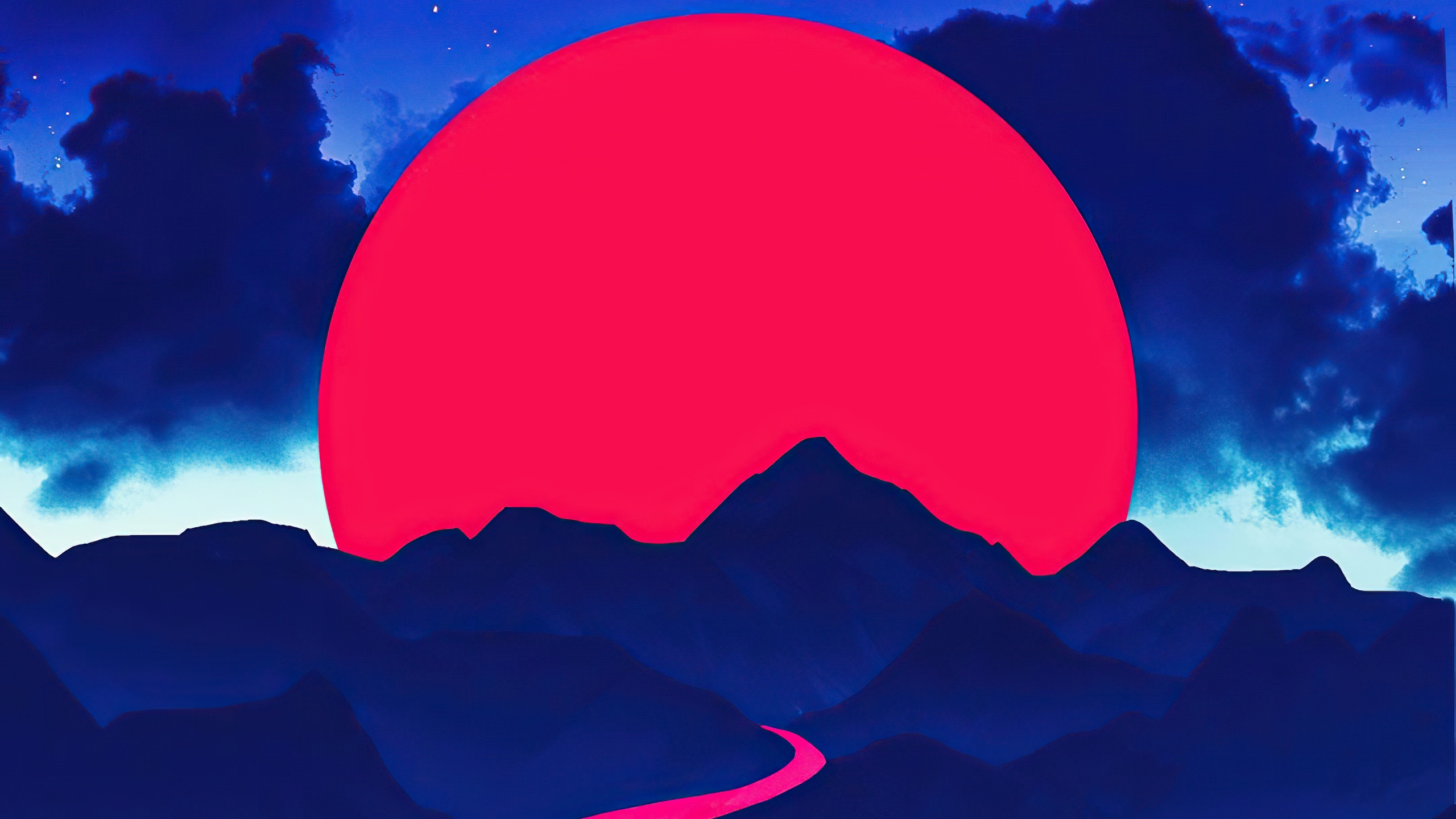 Wallpaper 4k Retro Lake Art Wallpaper