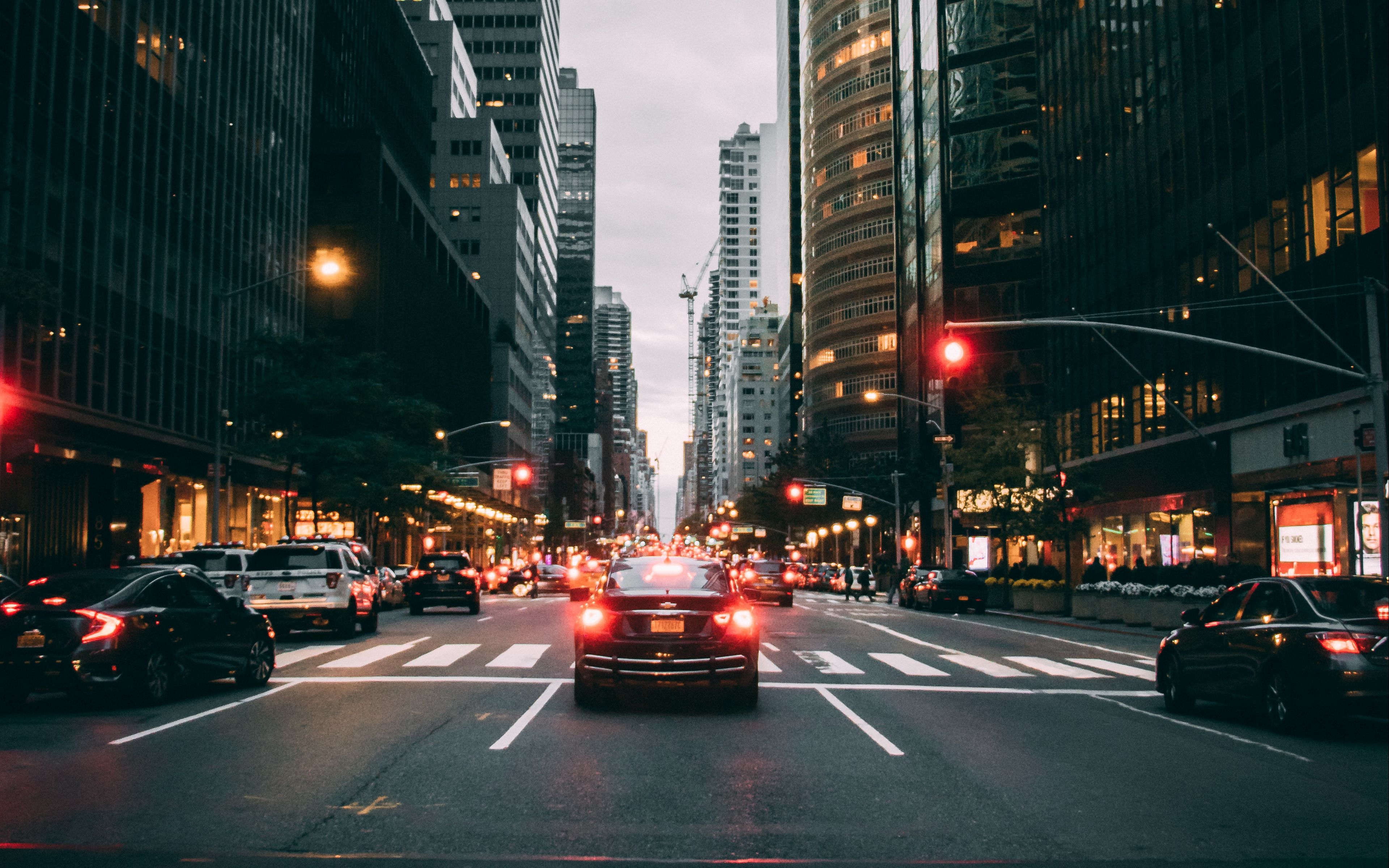 Download wallpaper 3840x2400 street, road, traffic, cars, city, buildings, new york, usa 4k ultra HD 16:10 HD background