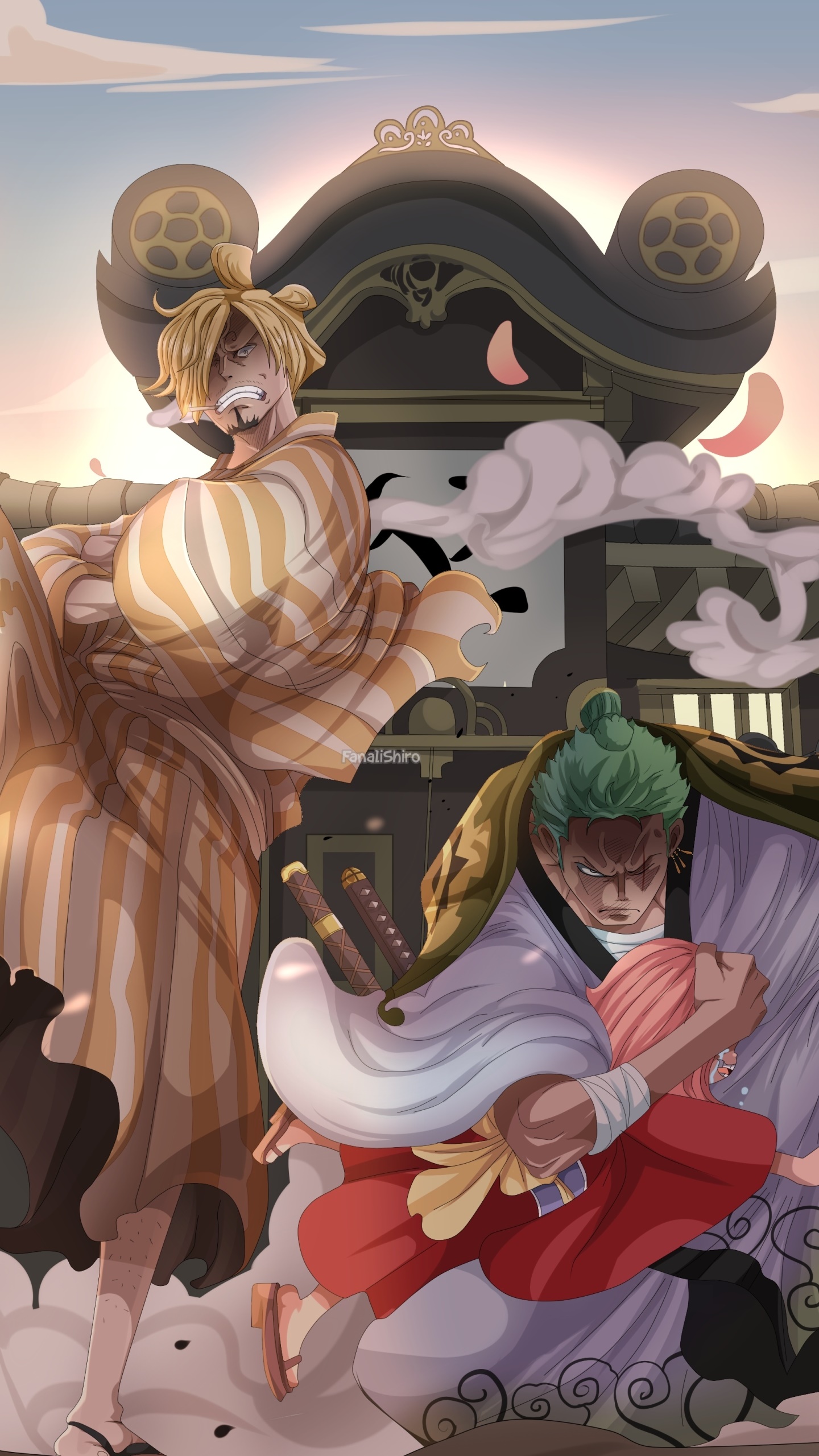 Wallpaper / Anime One Piece Phone Wallpaper, Roronoa Zoro, Sanji (One Piece), Toko (One Piece), 1440x2560 free download