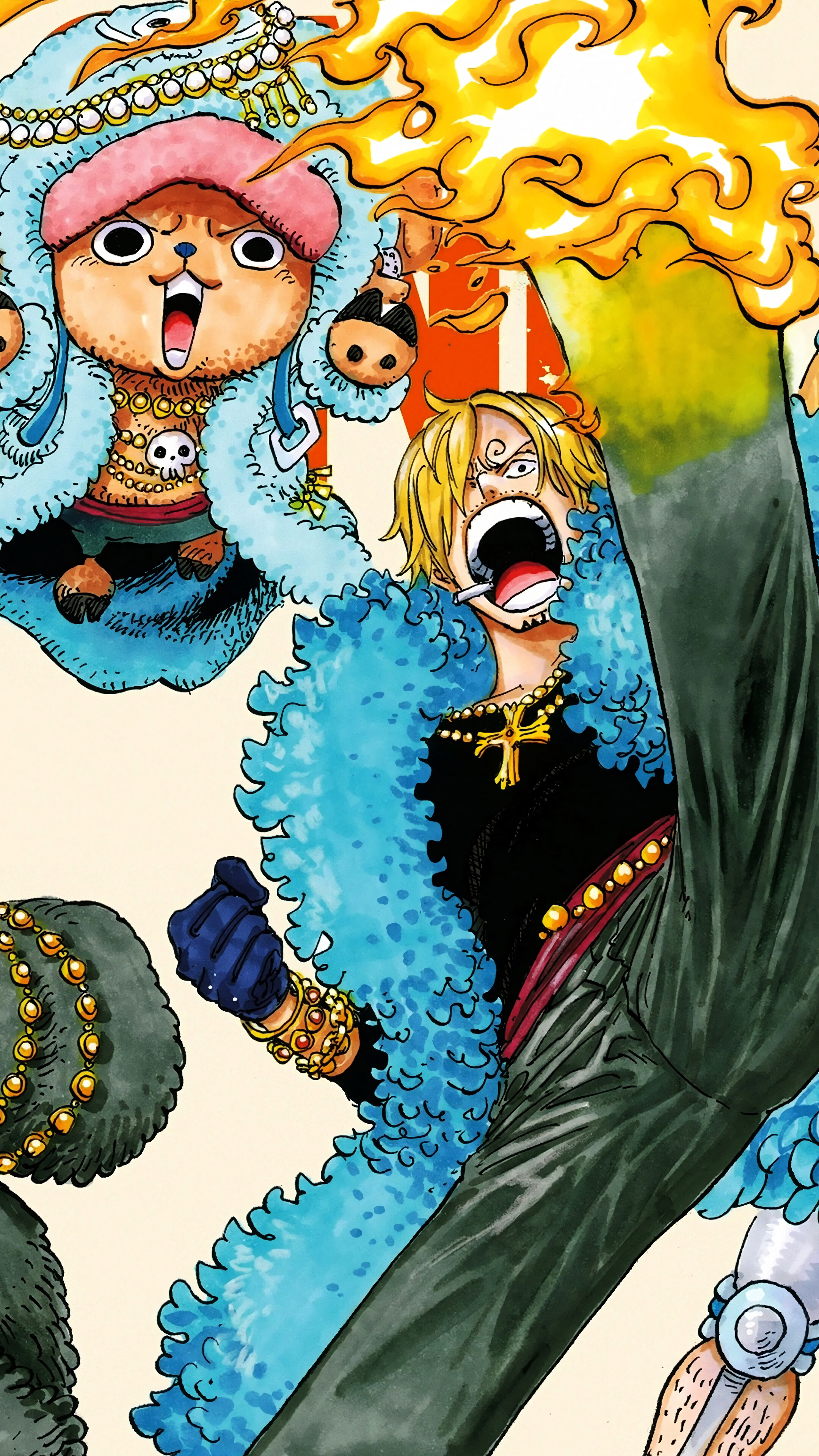 Nami, Chopper, Sanji, Franky, One Piece, 4K HD Phone Wallpaper