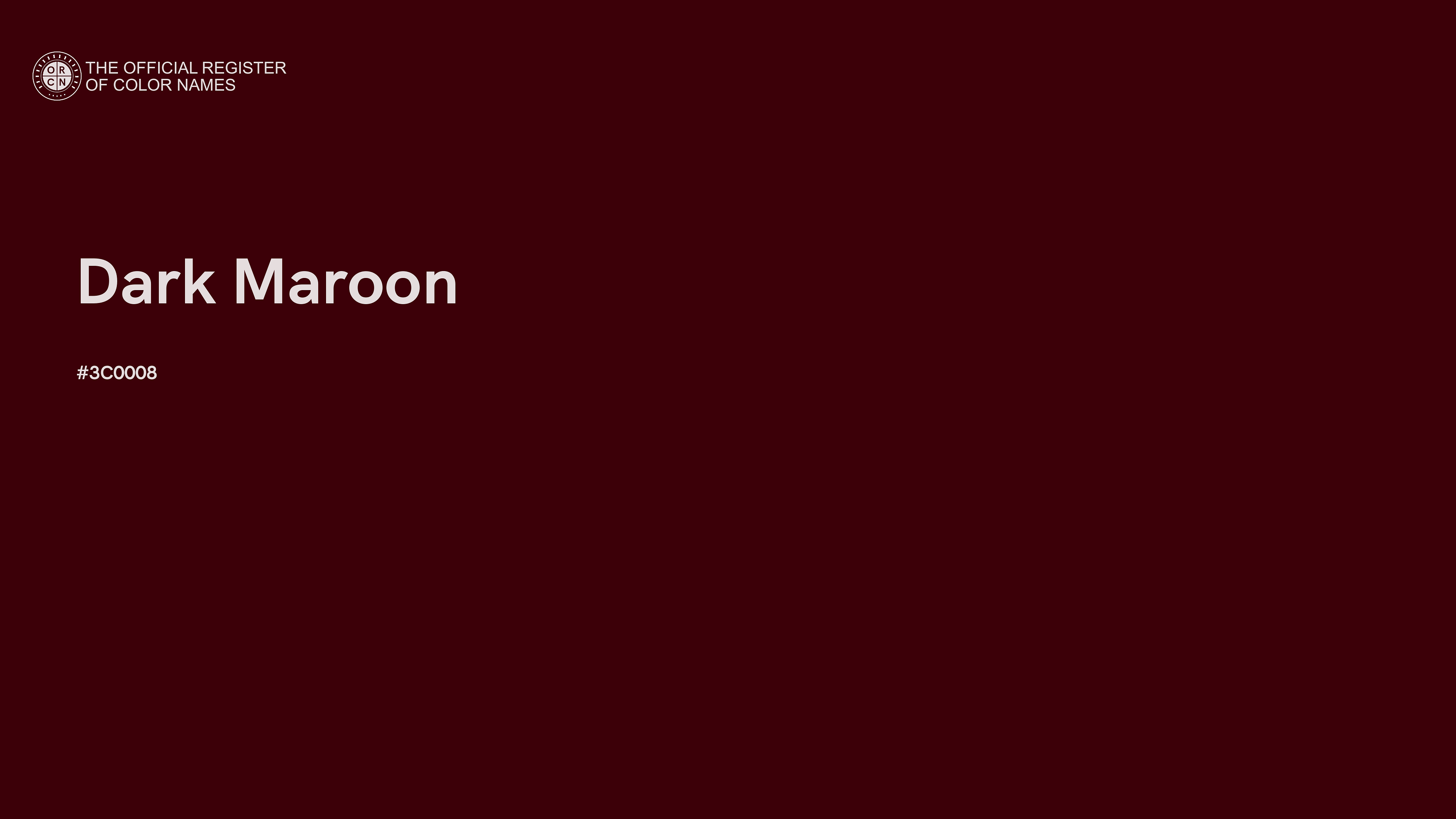 Dark Maroon Official Register of Color Names