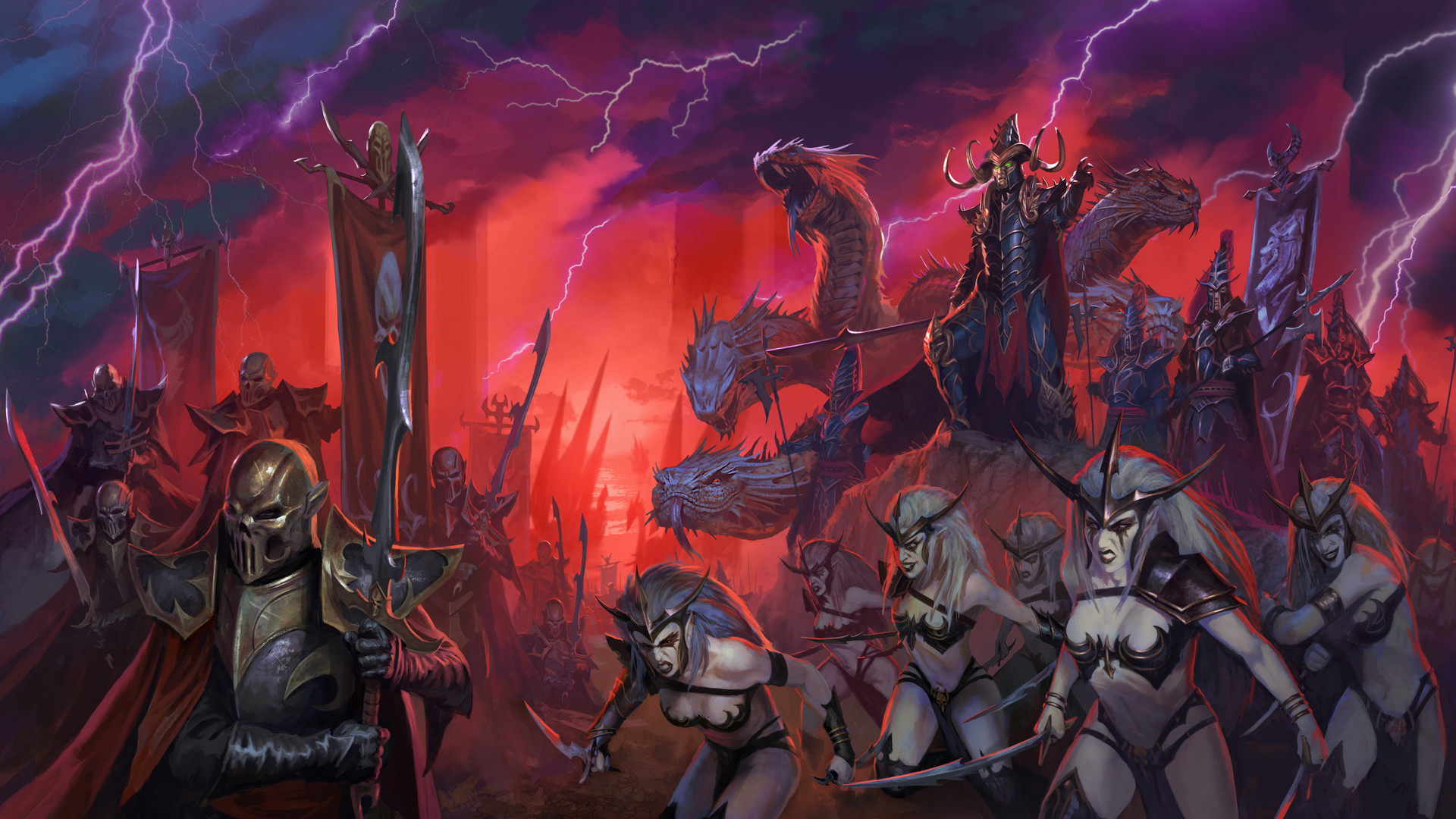 Wallpaper, Total War Warhammer II, dark elf 1920x1080