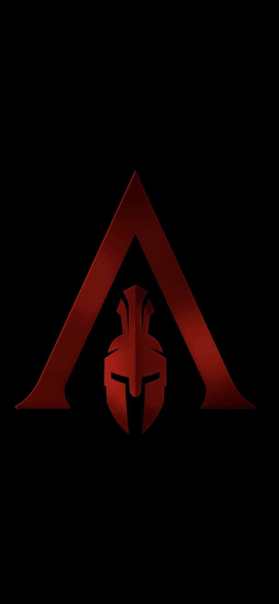 Download Assassin's Creed Logo In Red Odyssey iPhone Wallpaper