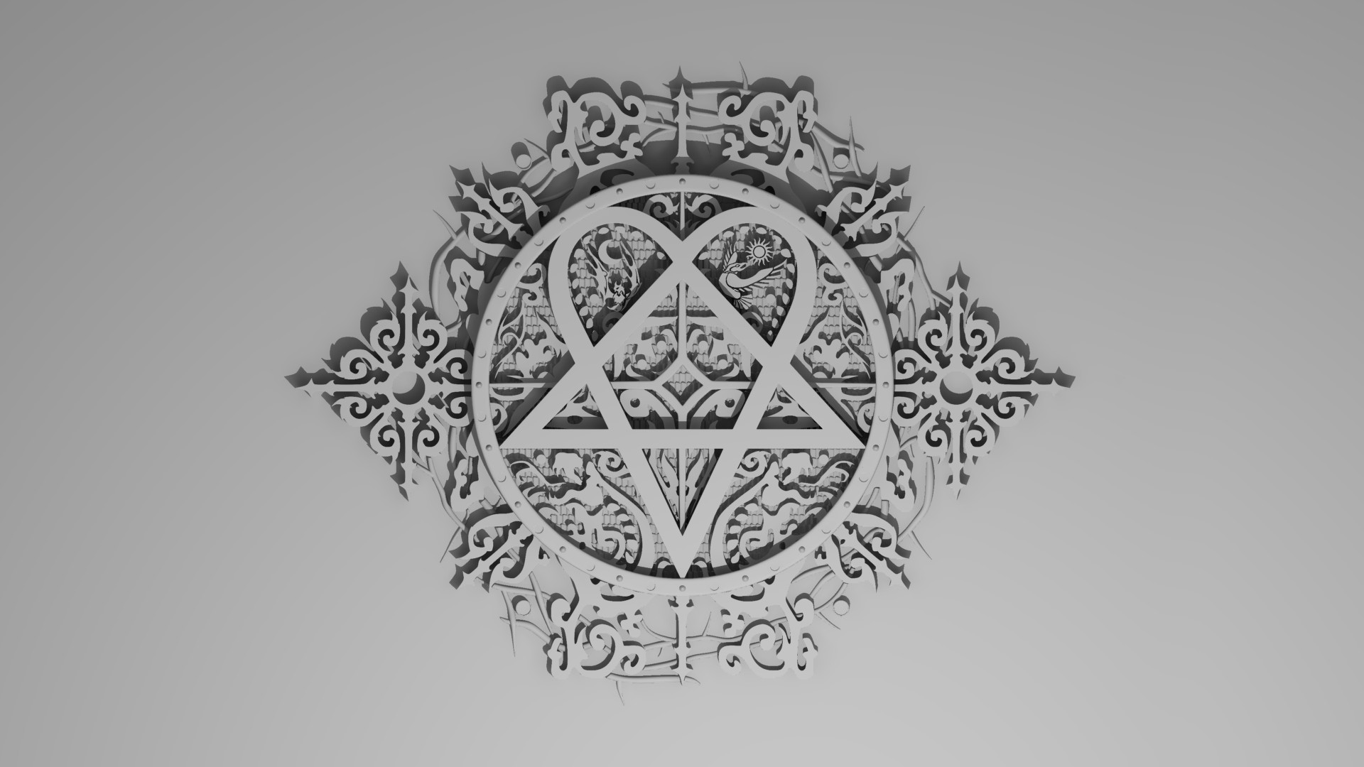 Purple Heartagram Wallpaper