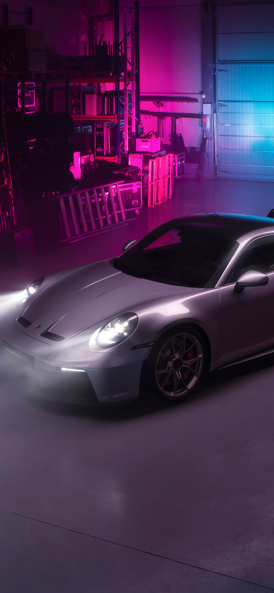 Download wallpaper 1125x2436 cyberpunk porsche 992 gt3, sportcar, 2022, iphone x, 1125x2436 HD background, 27882