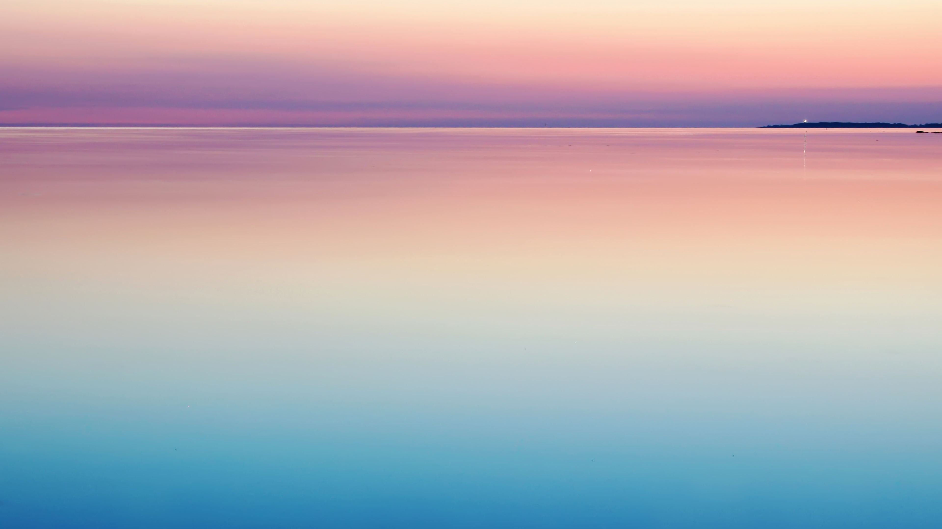 Calm Peaceful Colorful Sea Water Sunset