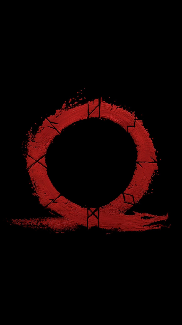Download wallpaper 750x1334 god of war, omega, logo, video game, minimal, iphone 7, iphone 8, 750x1334 HD background, 2389