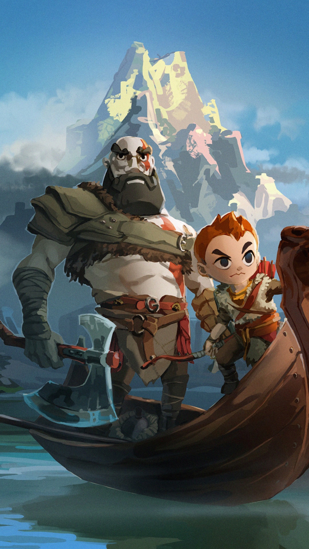Wallpaper / Video Game God Of War Phone Wallpaper, Kratos (God Of War), Boat, Atreus (God Of War), 1080x1920 free download