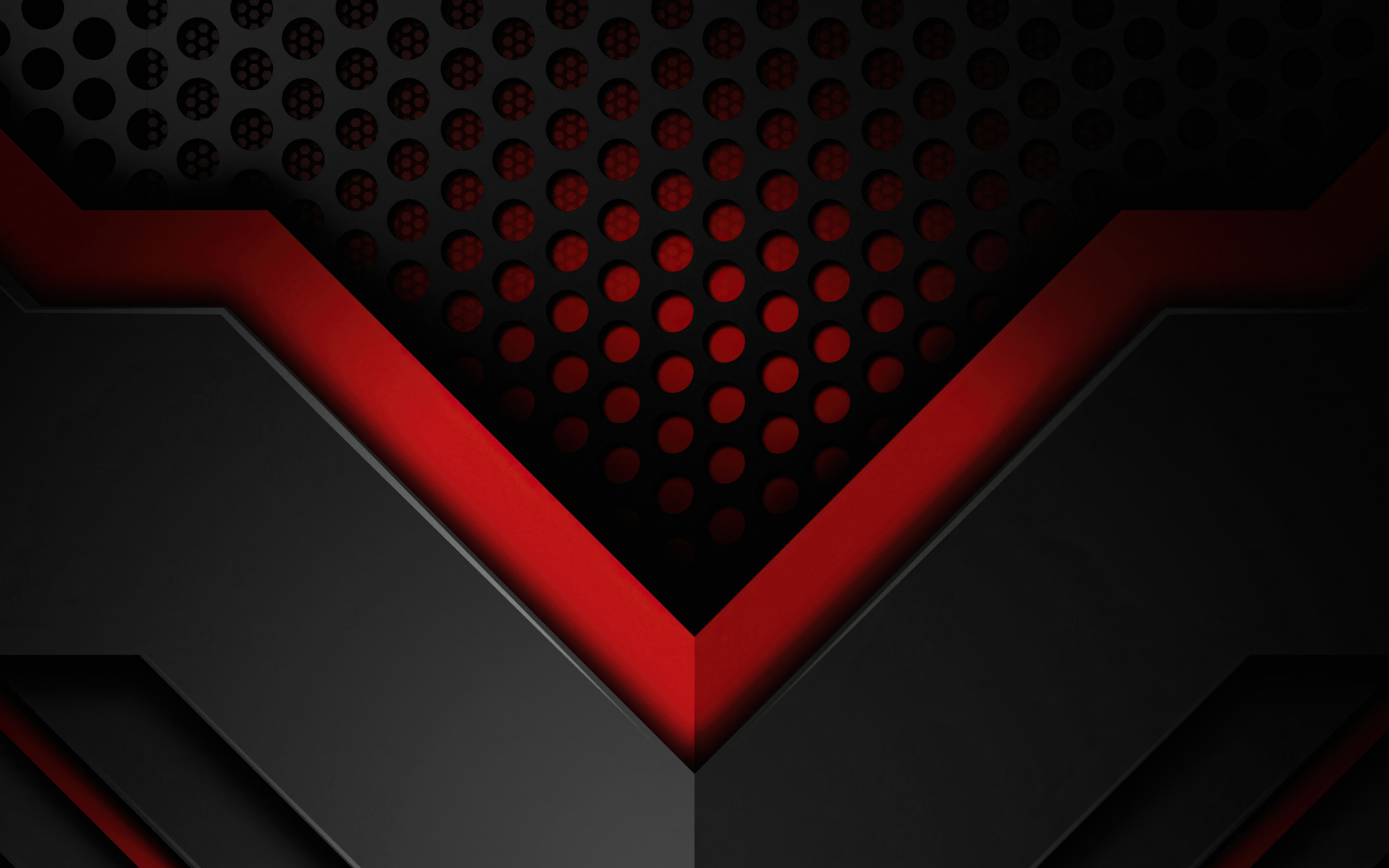 Download Wallpaper 3840x2400 Down Shapes, Red Black Holes, Abstract 4k Wallaper, 4k Ultra HD 16:10 Wallpaper, 3840x2400 HD Background, 26958