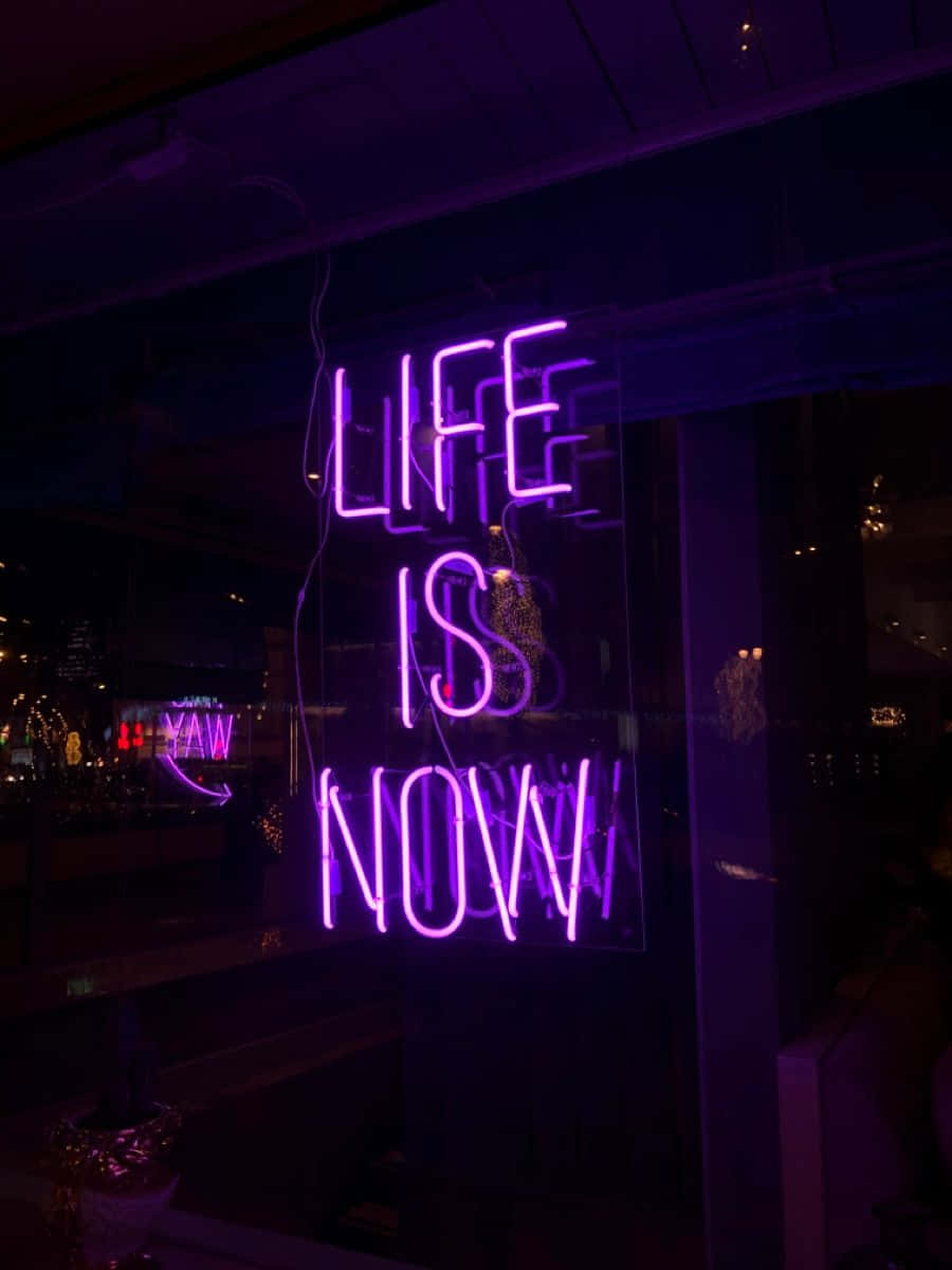 glowing neon quote Wallpaper