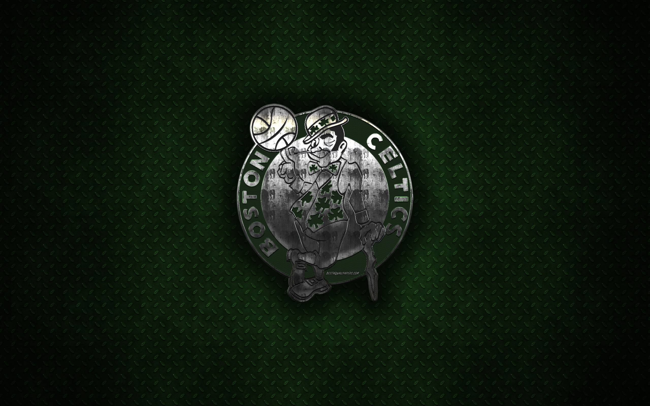 Download wallpaper Boston Celtics, 4k, American Basketball Club, metal logo, creative art, NBA, emblem, green metal background, Boston, Massachusetts, USA, basketball, National Basketball Association, Eastern Conference for desktop with resolution