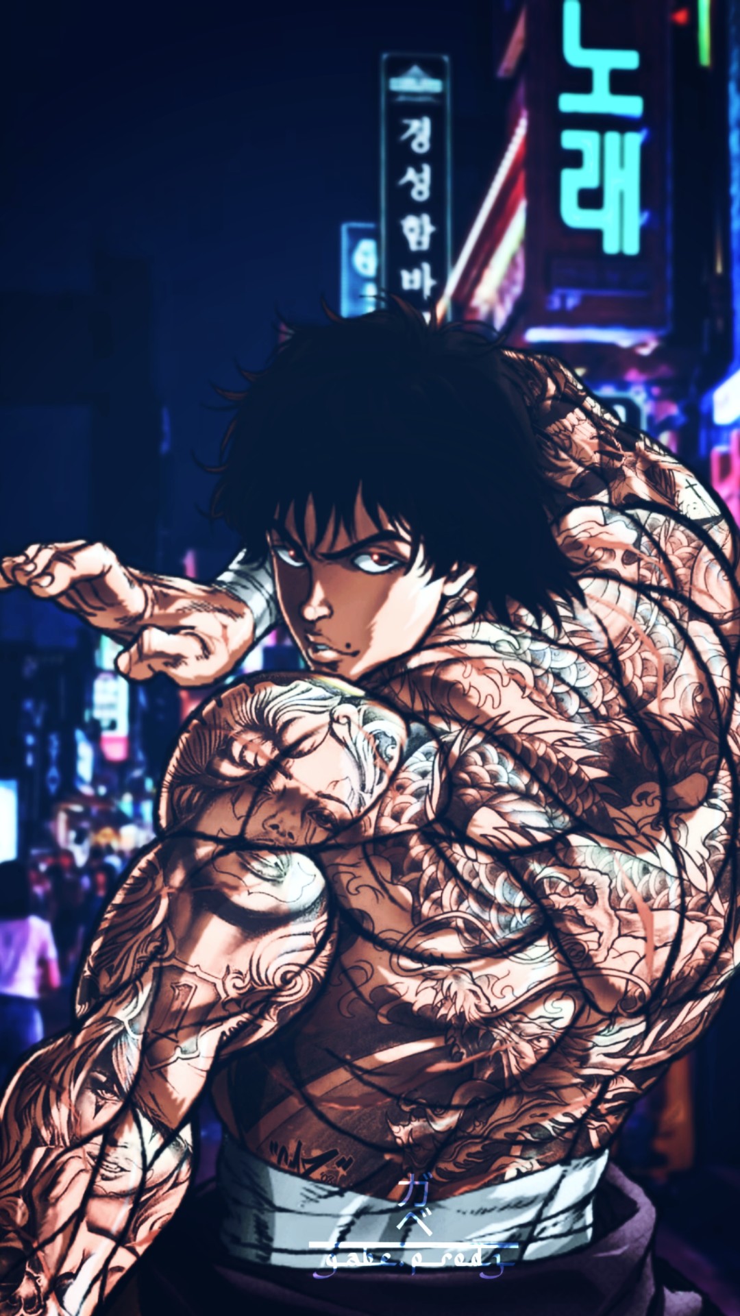 Didnt see any wallpapers of baki that I liked so I made my own :  r/iphonewallpapers