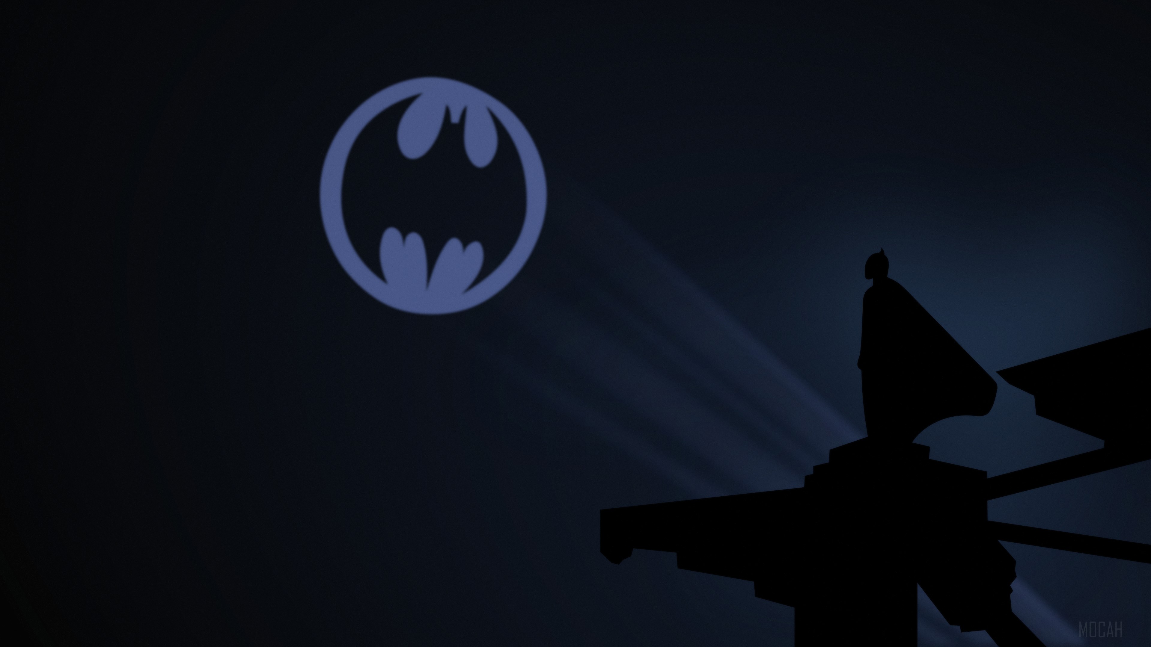 Batman And His Bat Signal 4k Gallery HD Wallpaper