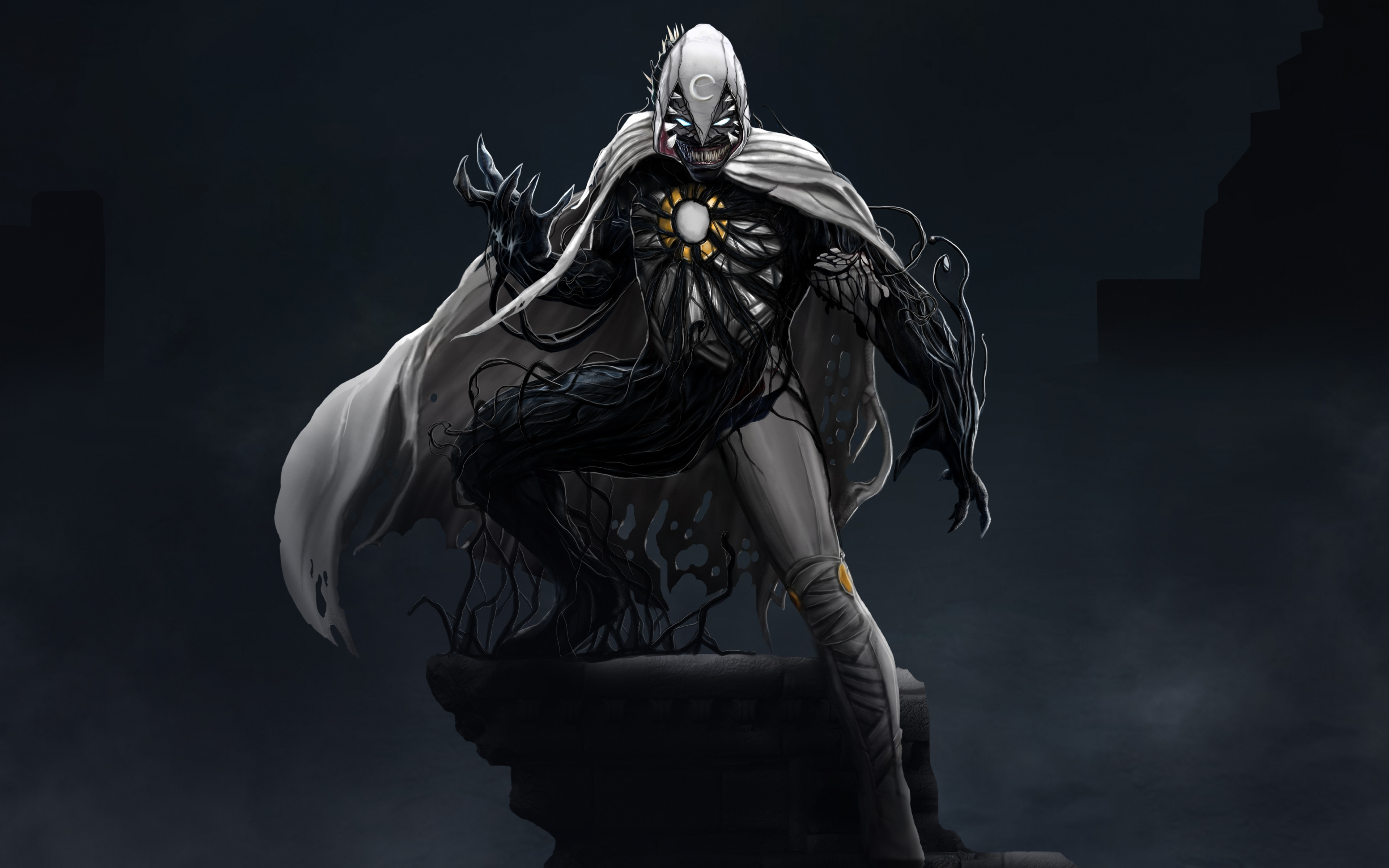 Download wallpaper 3840x2400 venom x moon knight, fan art, 2023 4k wallaper, 4k ultra HD 16:10 wallpaper, 3840x2400 HD background, 29172