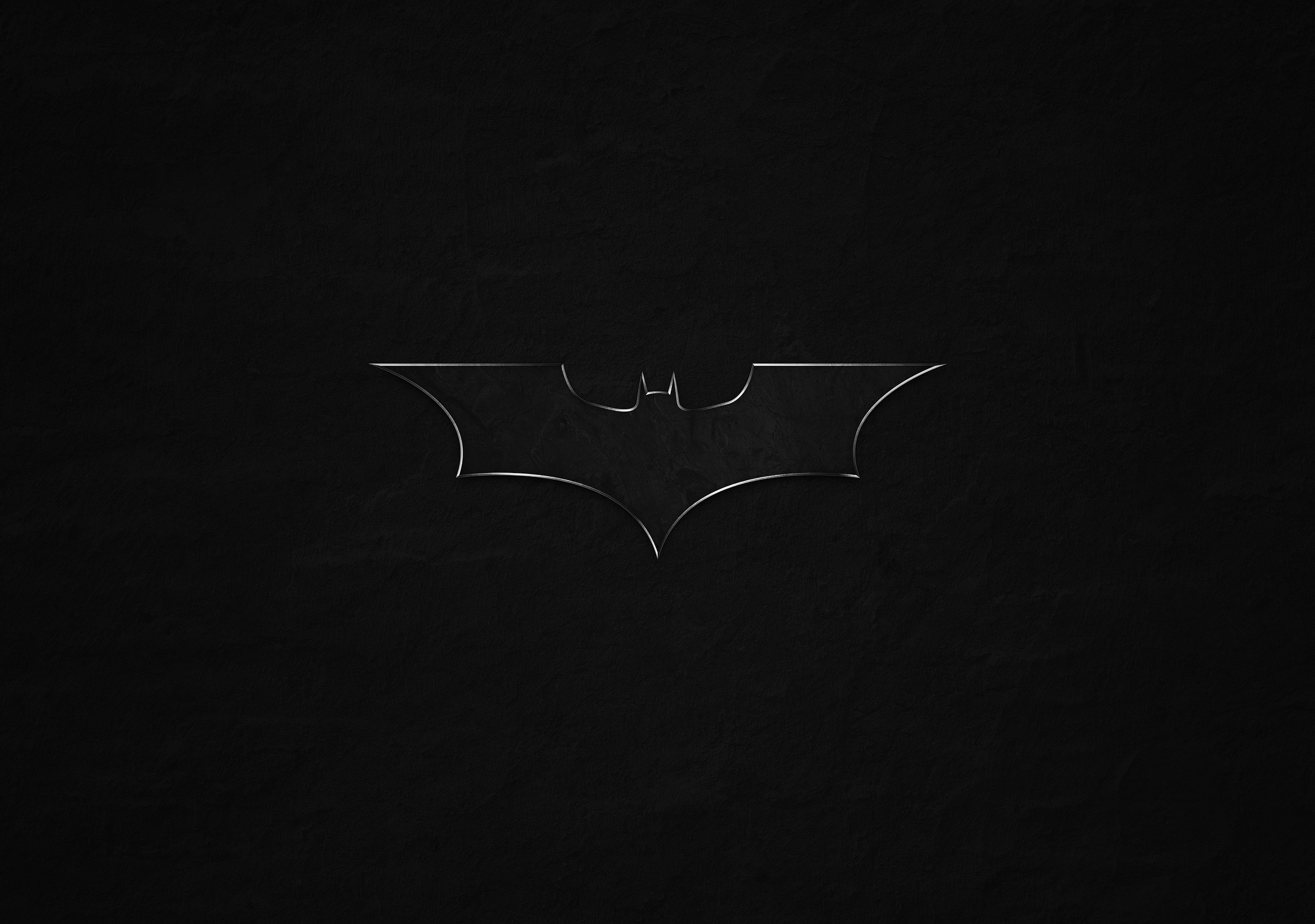 Batman Logo Monochrome Bat Game Movie 4K Wallpaper