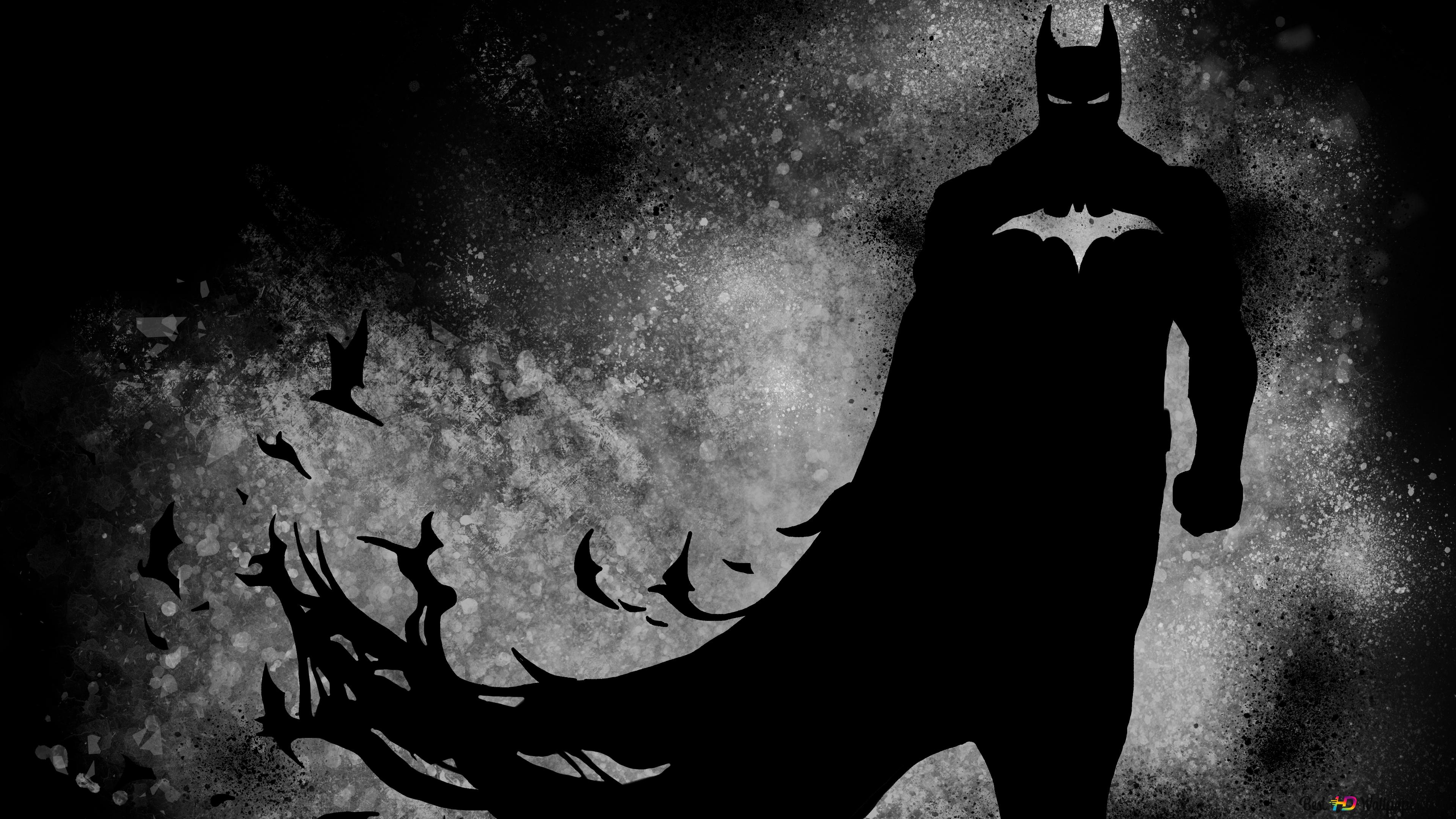 Batman And His Bats Behind Him 4K wallpaper download