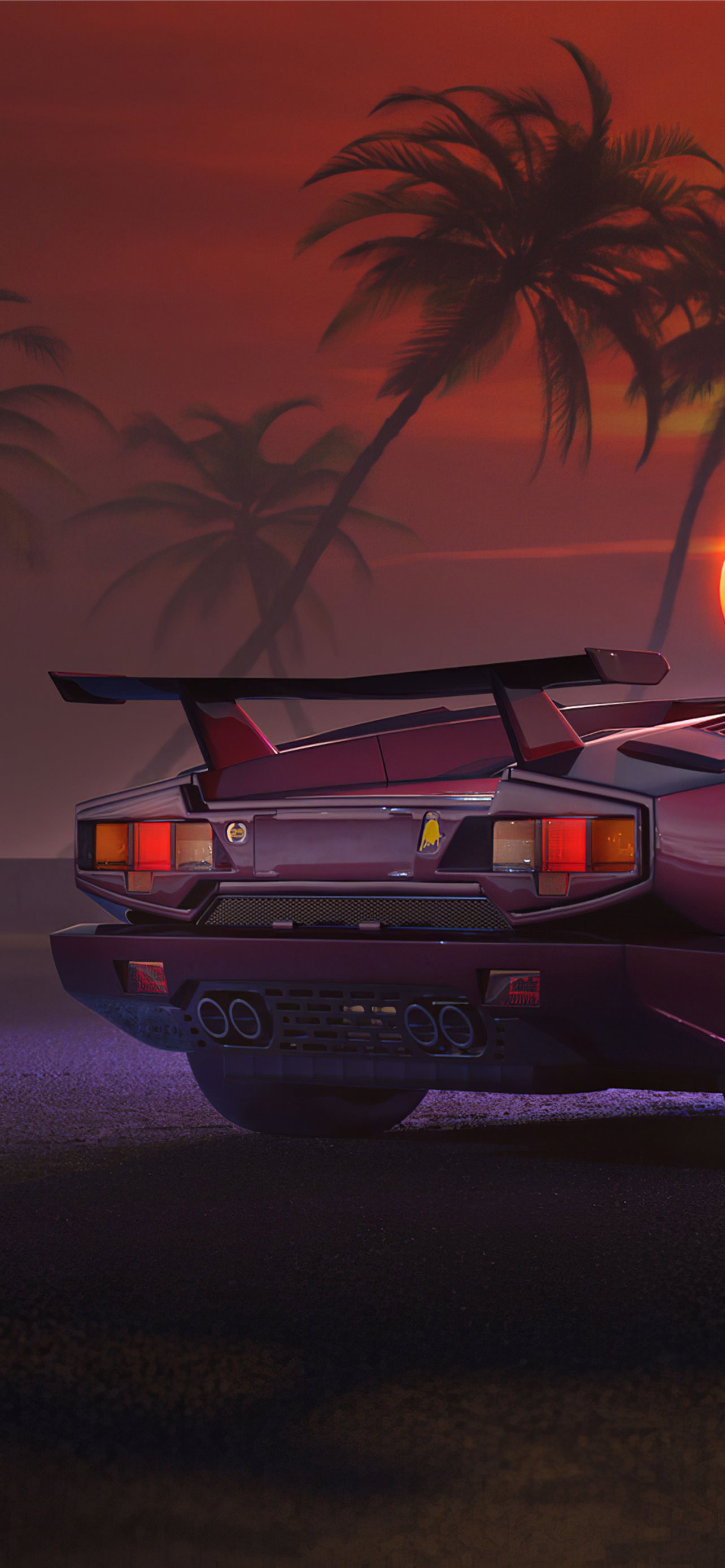 Lamborghini Countach Retro 4k Sony Xperia X XZ Z5. iPhone Wallpaper Free Download