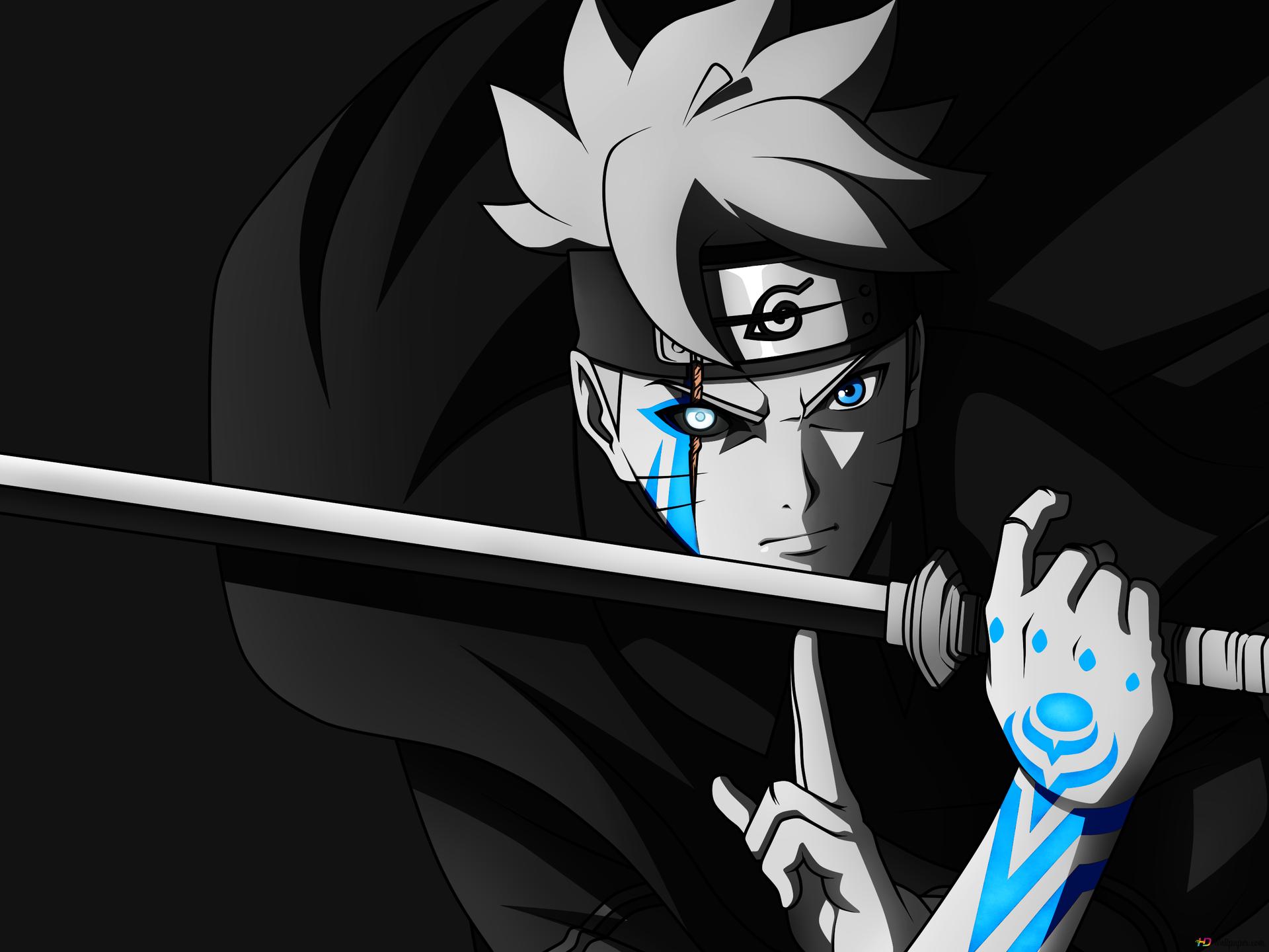 black and white anime Naruto 4K wallpaper download