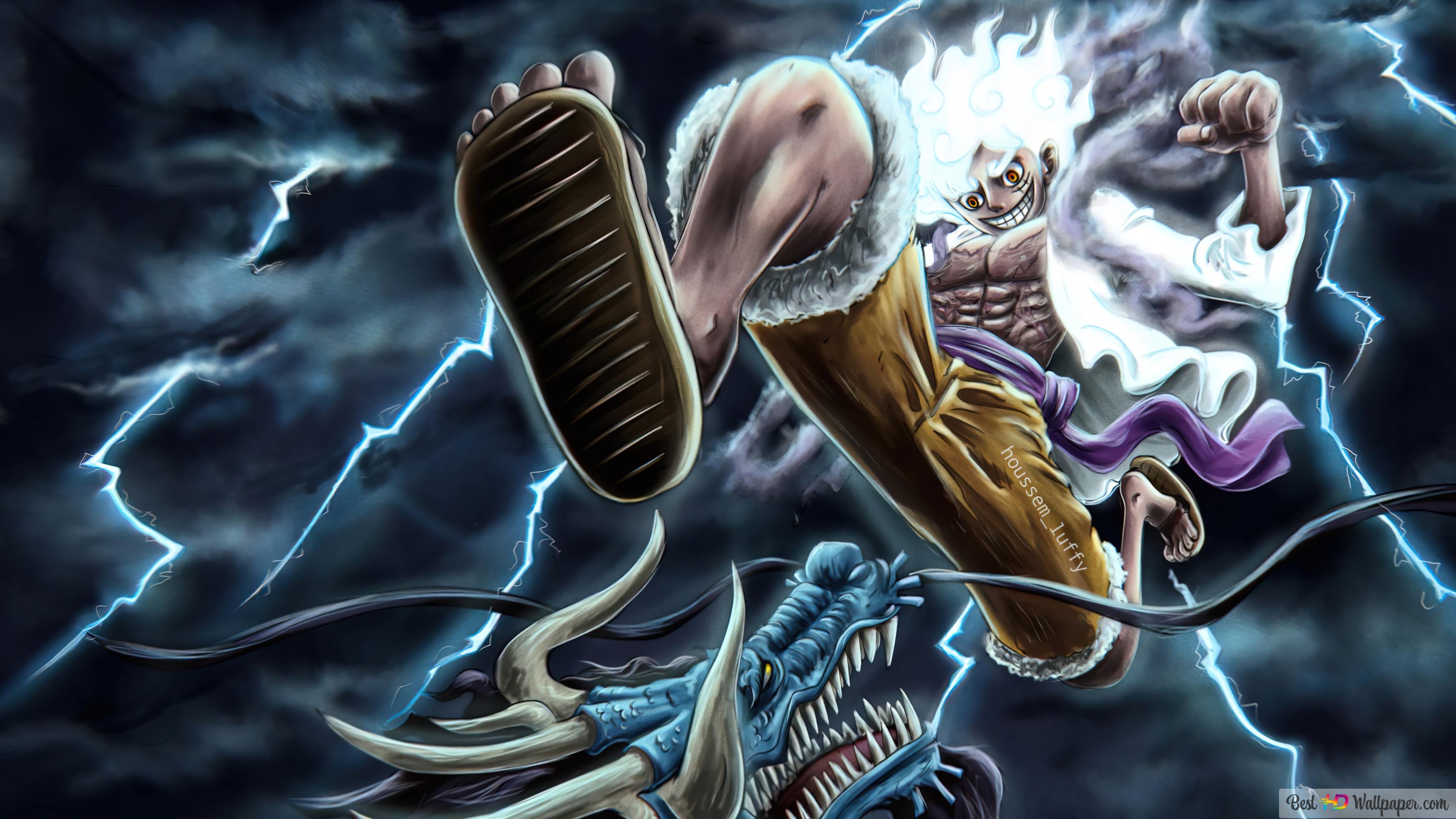 Luffy Gear 5 Vs Kaido Dragon 4K wallpaper download