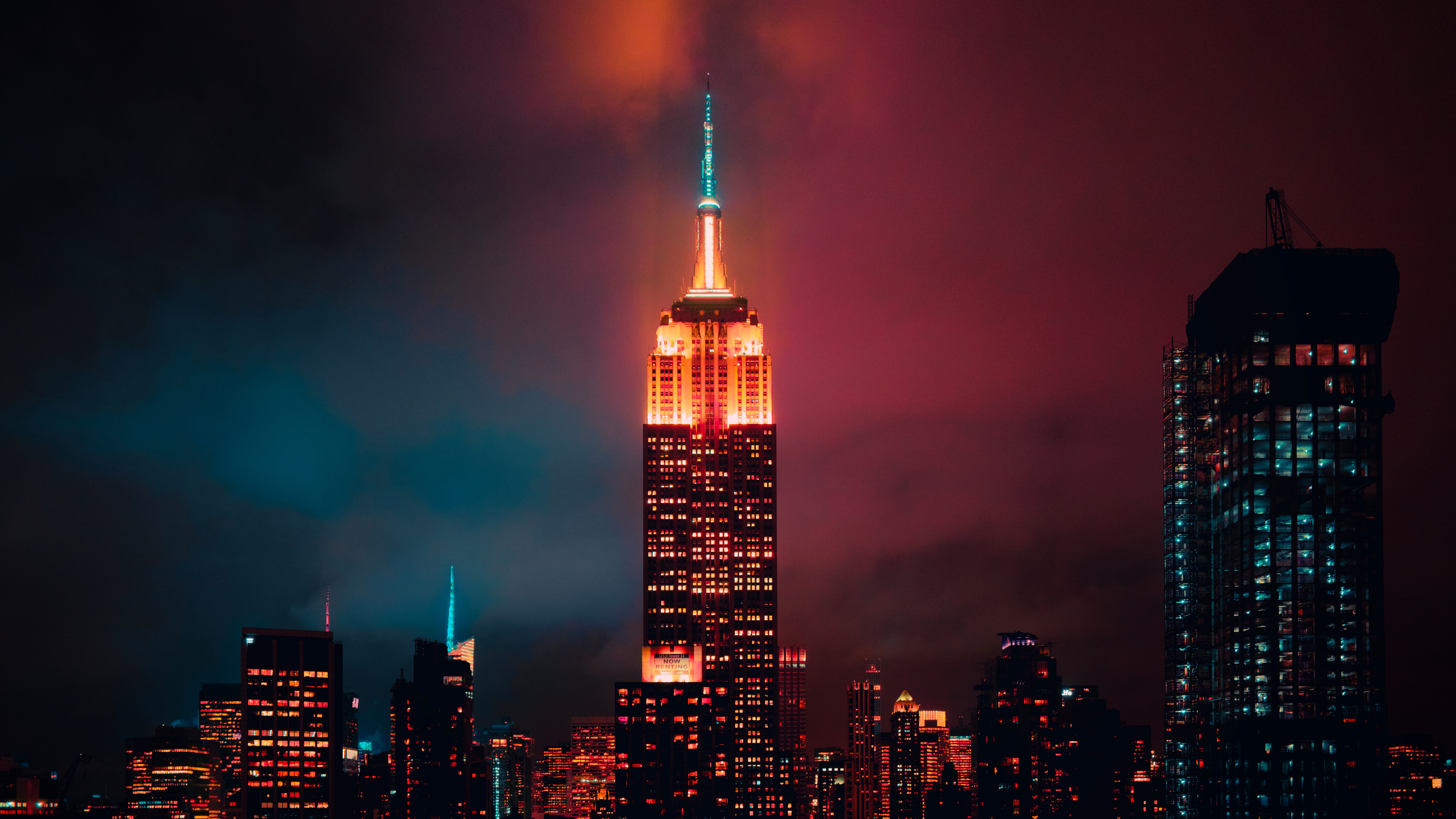 Empire State Building Wallpaper 4K, Manhattan