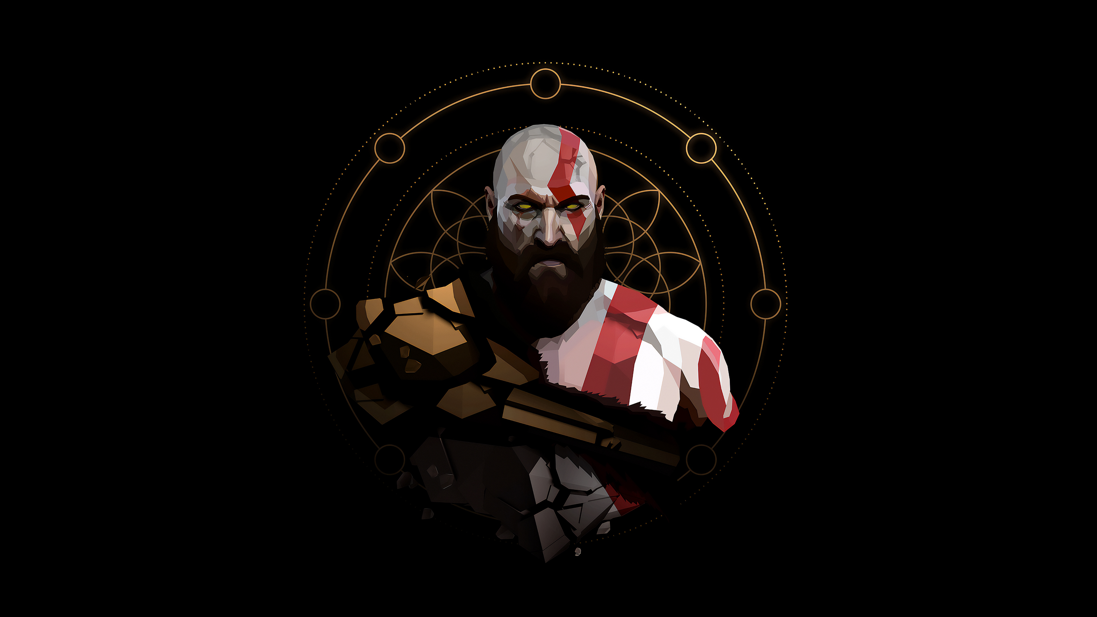 Kratos Wallpaper 4K, Minimalist, God of War
