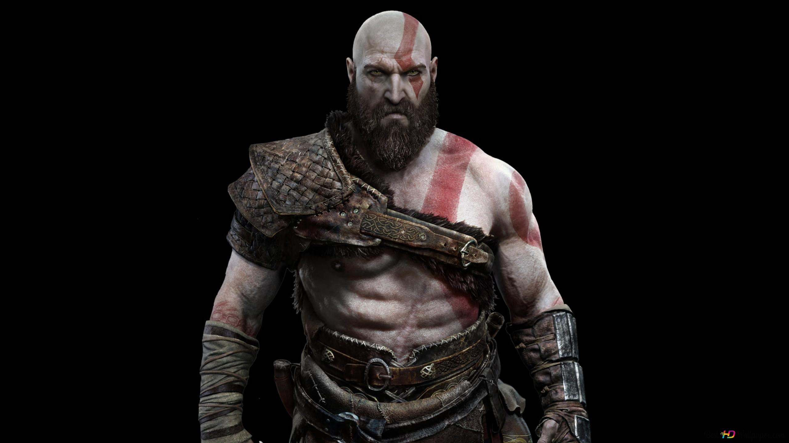 God of war kratos black background 2 2K wallpaper download
