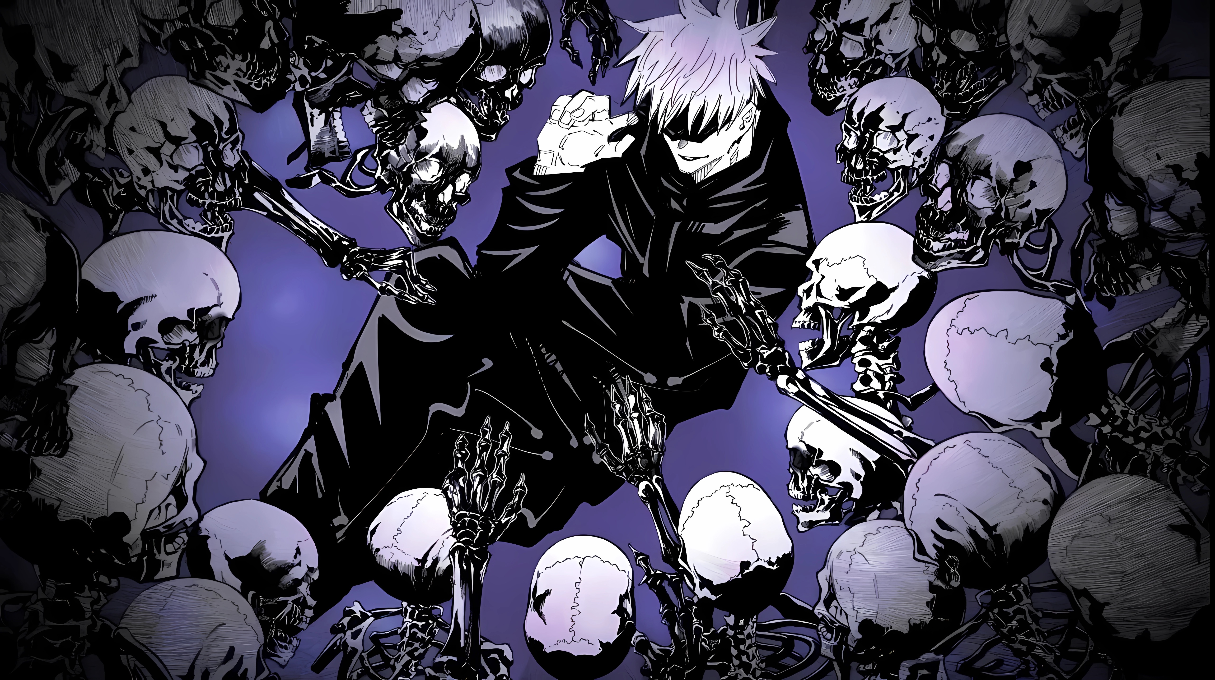 anime, anime boys, Jujutsu Kaisen, manga, skull and bonesx2868 Wallpaper