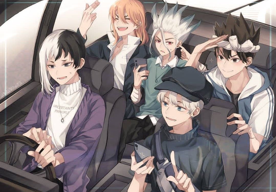 Gen, Ukyo, Chrome, Senku & Ryusui. Dr. stone fanart, Dr. stone, Anime