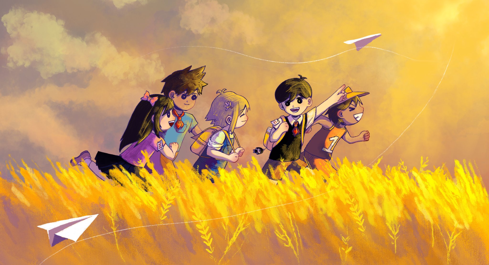 Omori Video Game Basil Omori Sunny Omori Aubrey Omori Backpack Hero Omori Kel Omori Paper Plane Smil Wallpaper:2048x1111