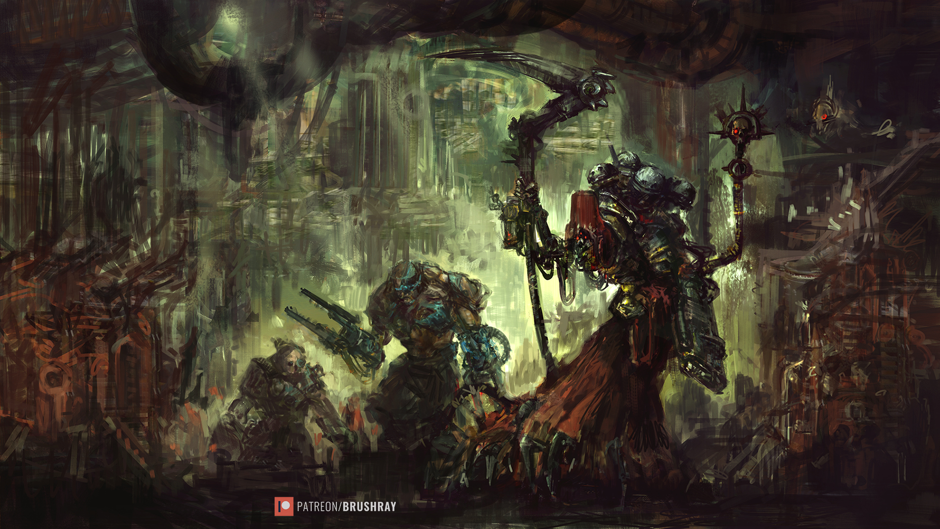 X \ brushray على تويتر: #warhammer40k #wh40k #k #new40k #warhammer #warhammerart #warhammercommunity #gw #gamesworkshow #fanart #art #servoskull #adeptusmechanicus #brushray #imperium #omnissiah #mechanicus # grimdark kart #technology #servitor